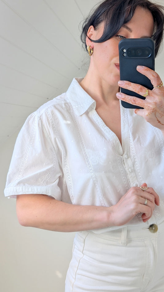 Chemise coton broderies T42-44