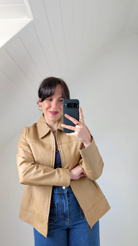 Veste cuir 90s T38