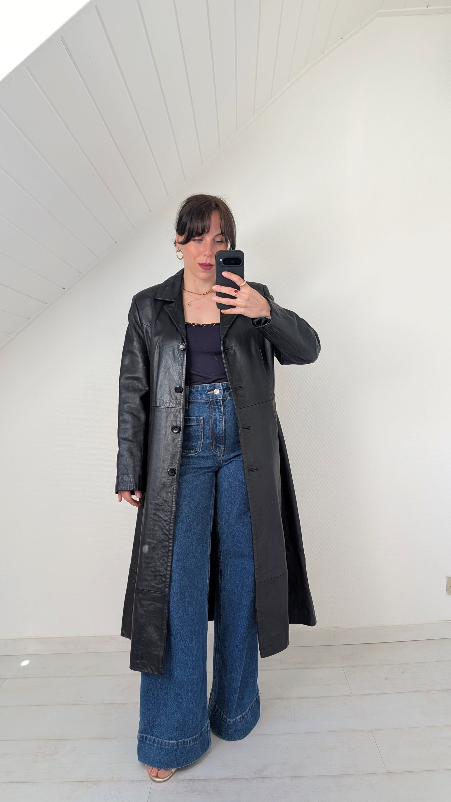 Trench cuir agneau T38