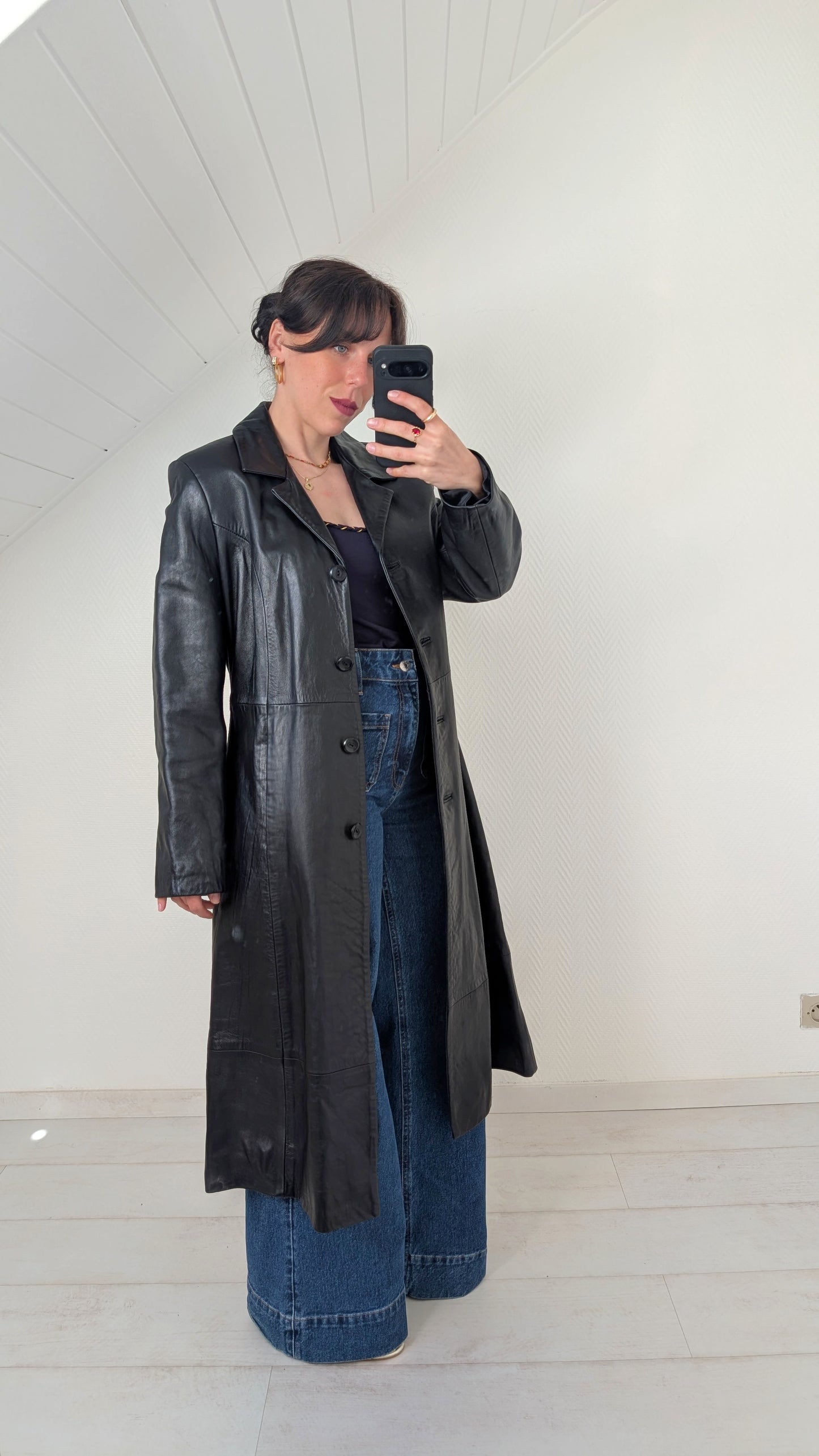 Trench cuir agneau T38
