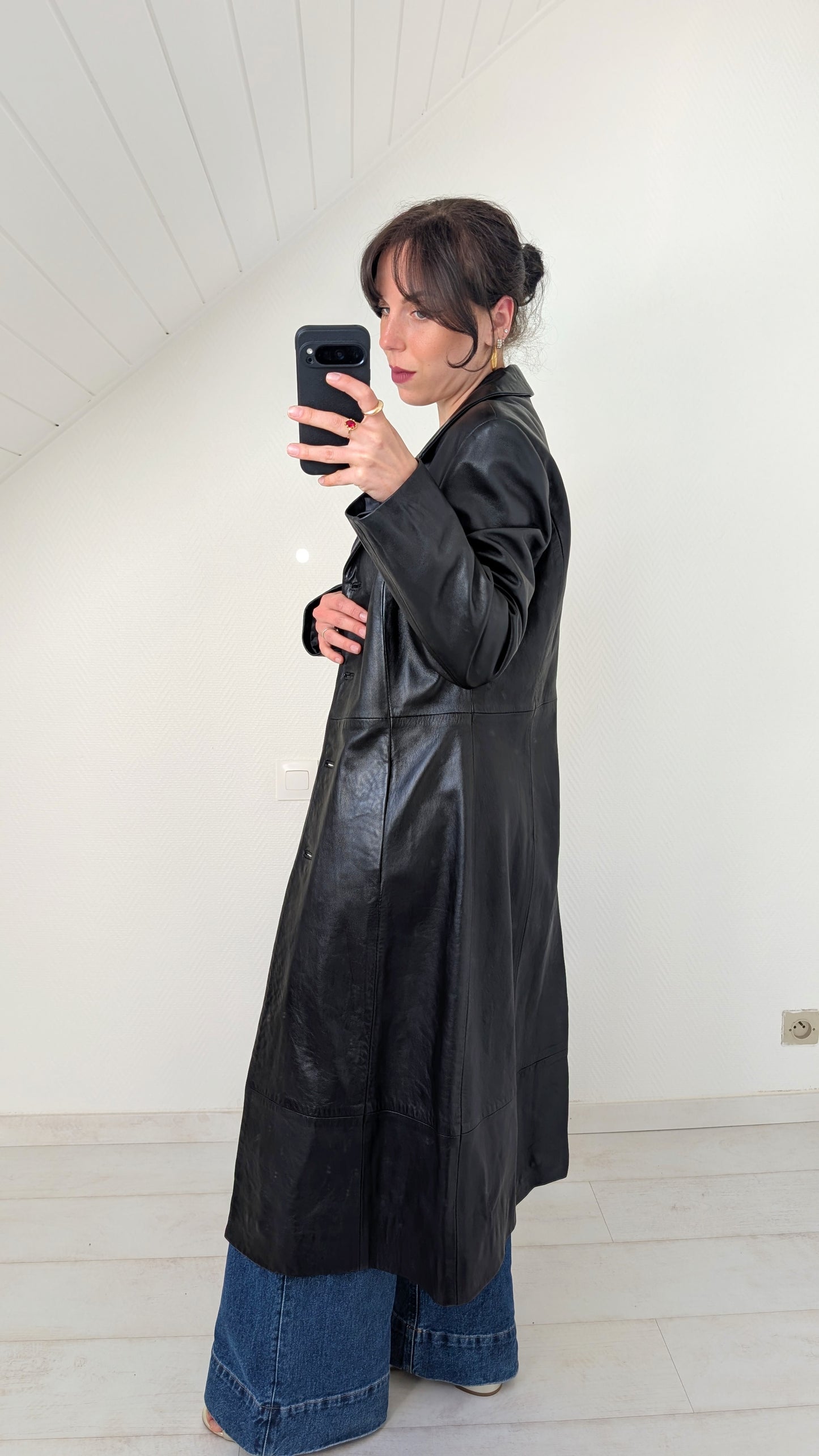 Trench cuir agneau T38