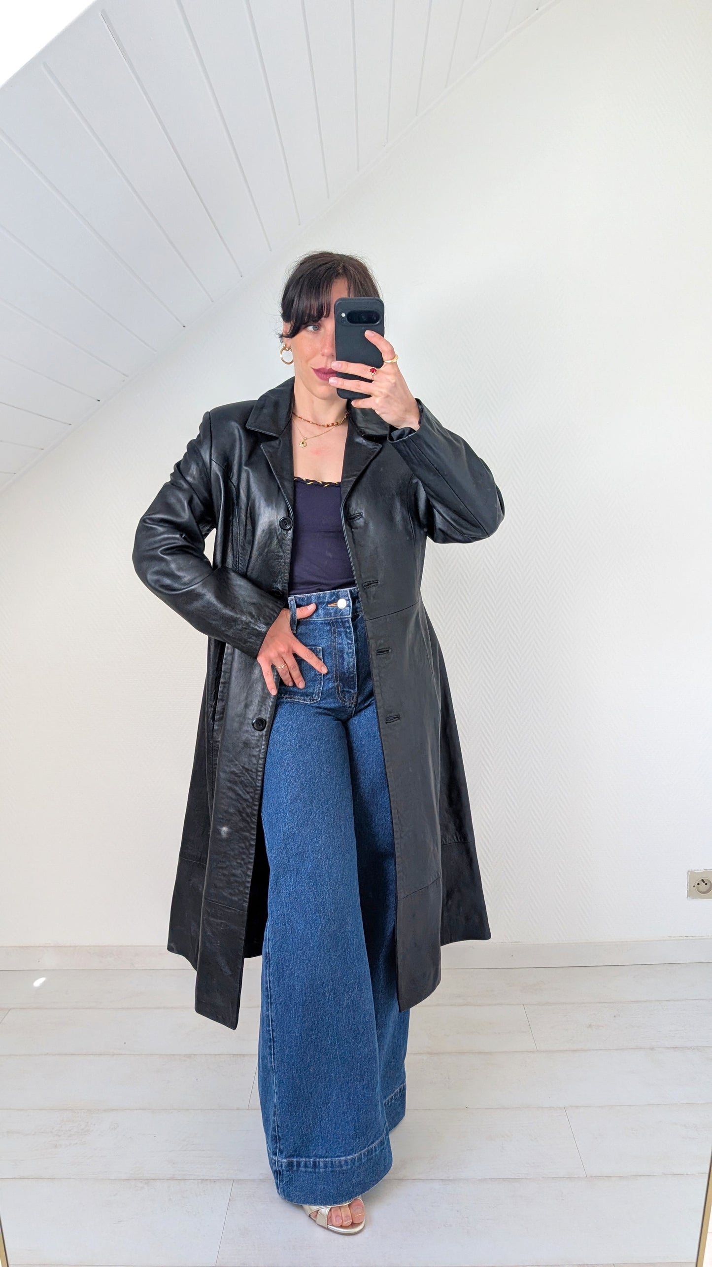 Trench cuir agneau T38