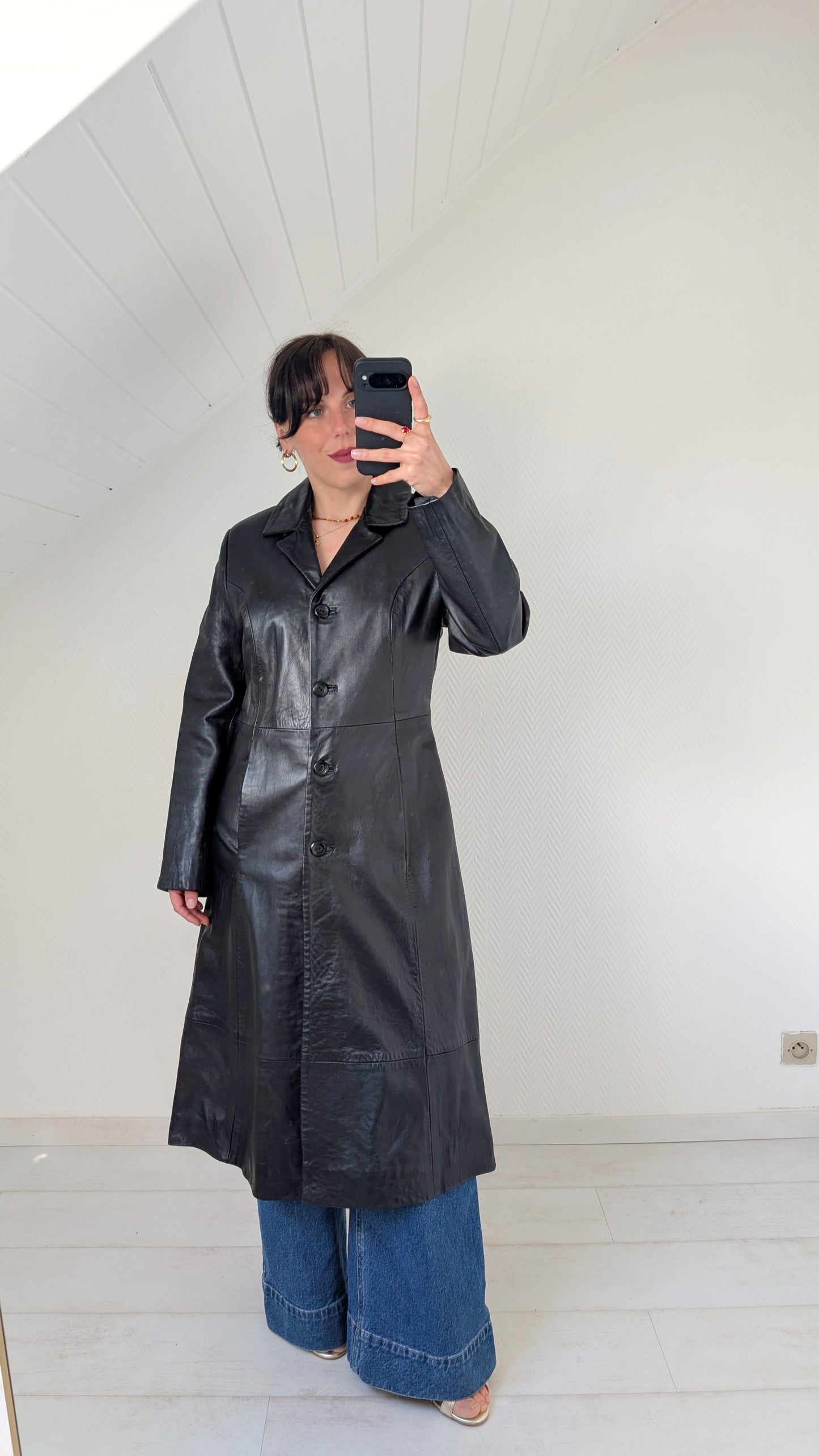 Trench cuir agneau T38
