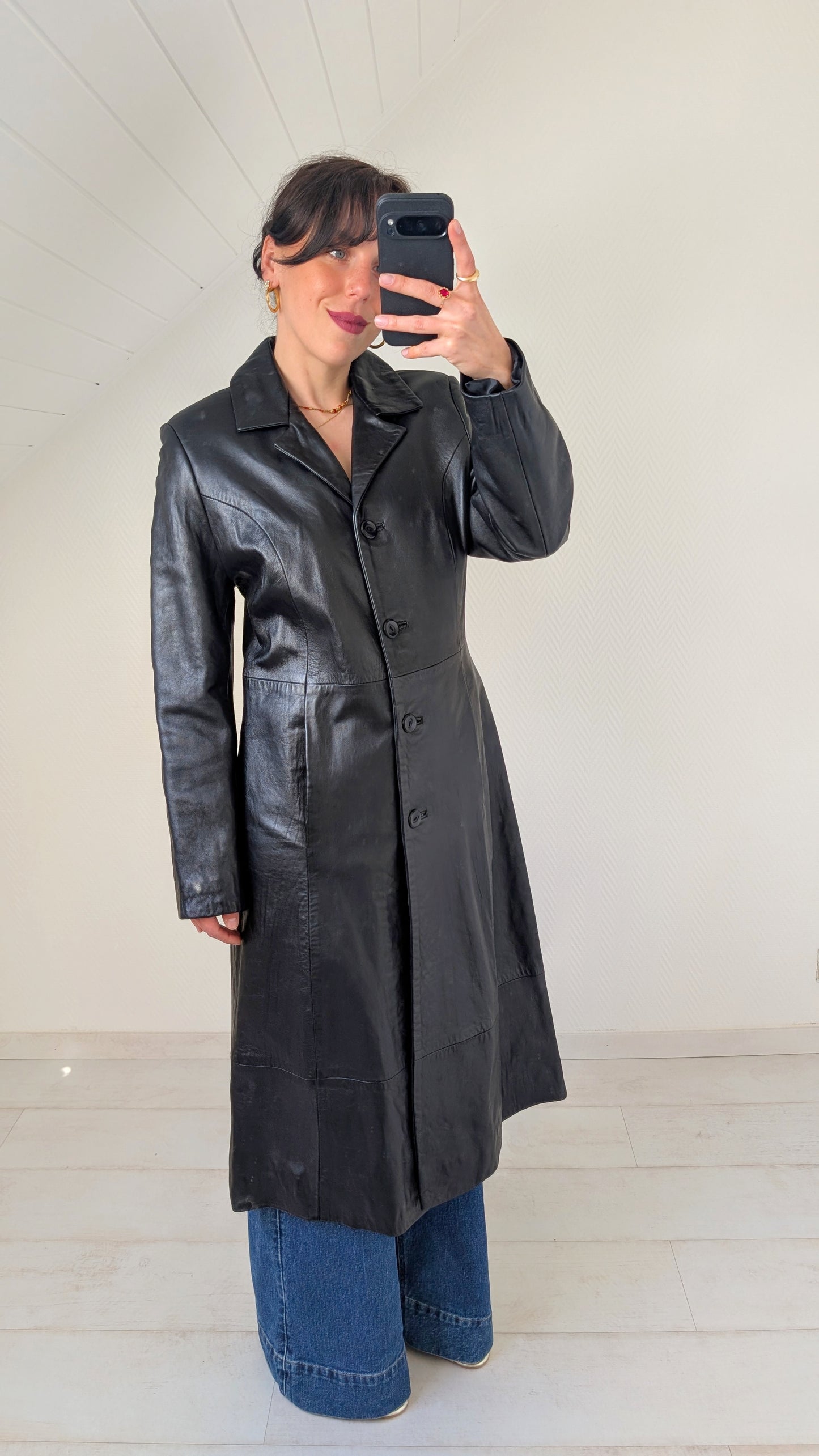 Trench cuir agneau T38
