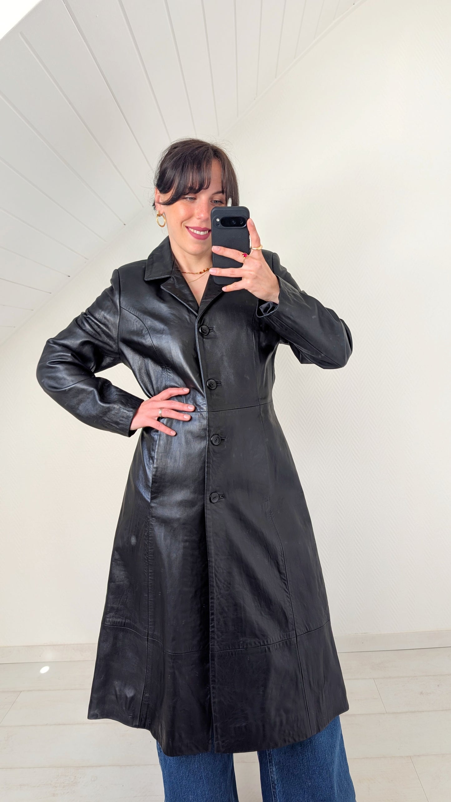 Trench cuir agneau T38
