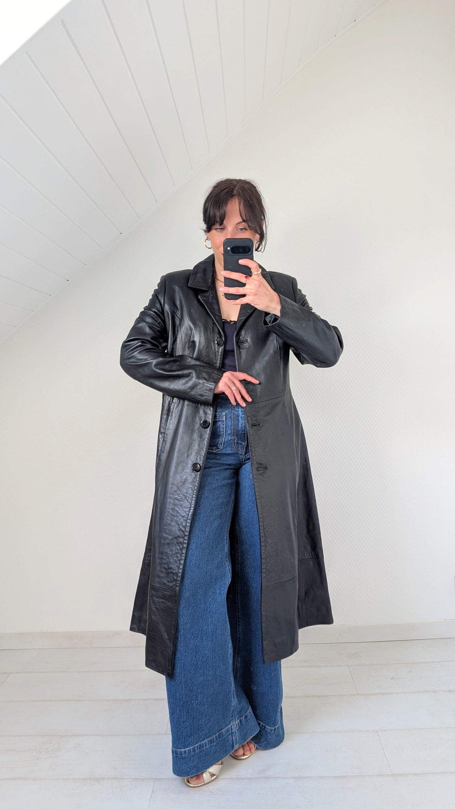 Trench cuir agneau T38