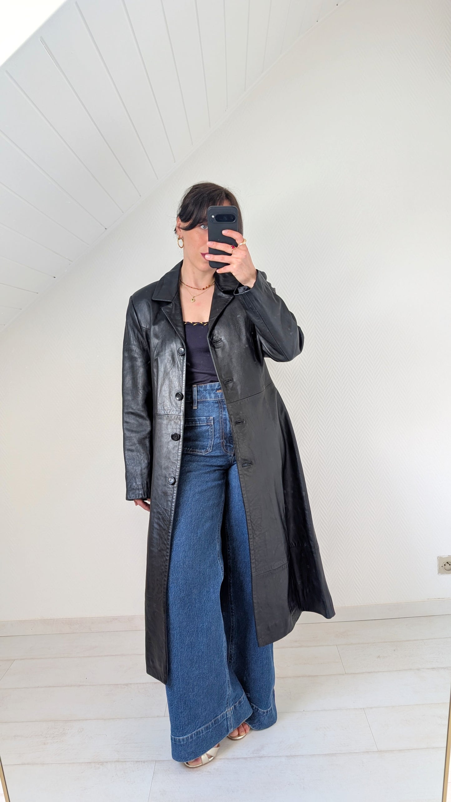 Trench cuir agneau T38