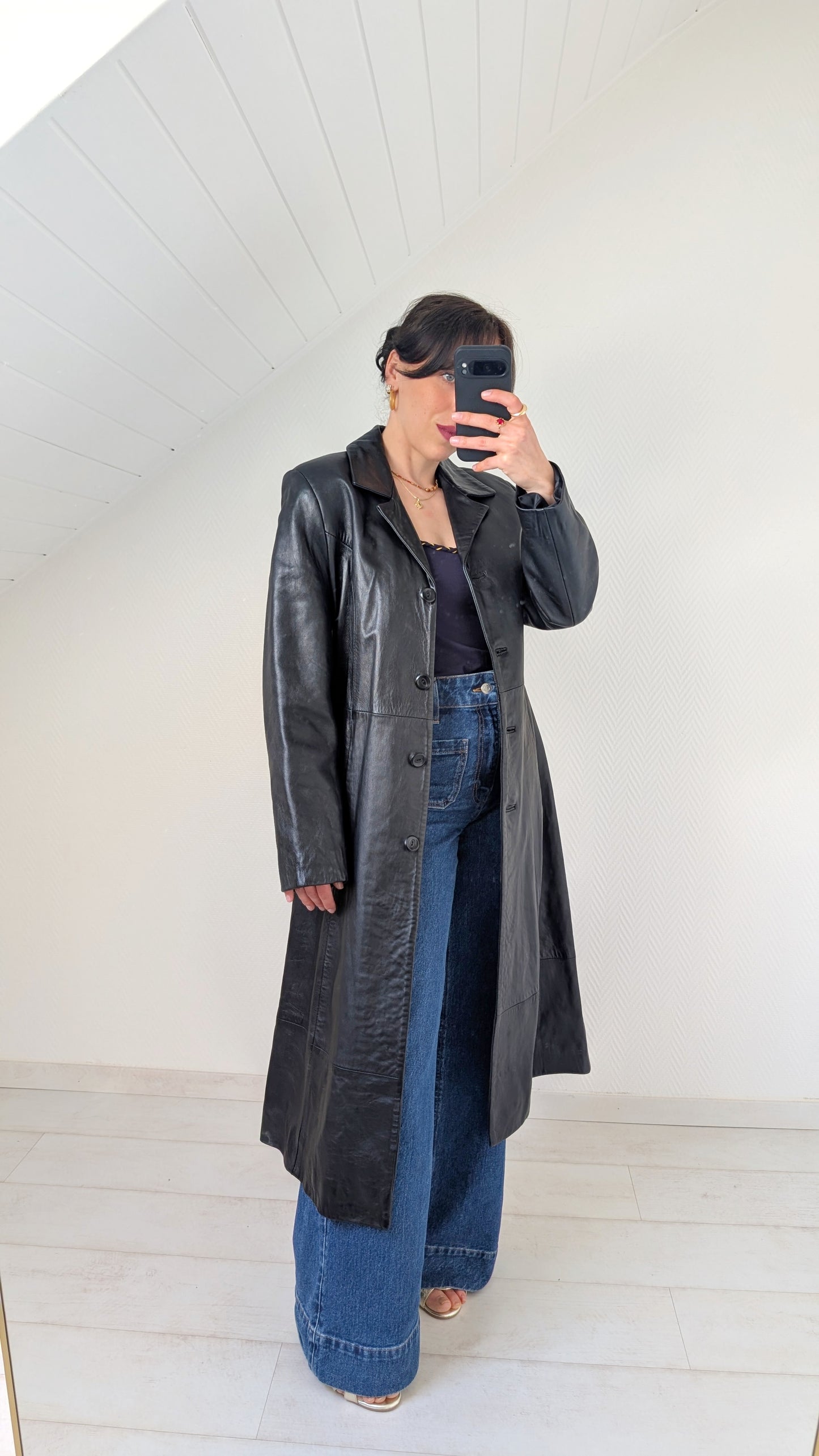 Trench cuir agneau T38