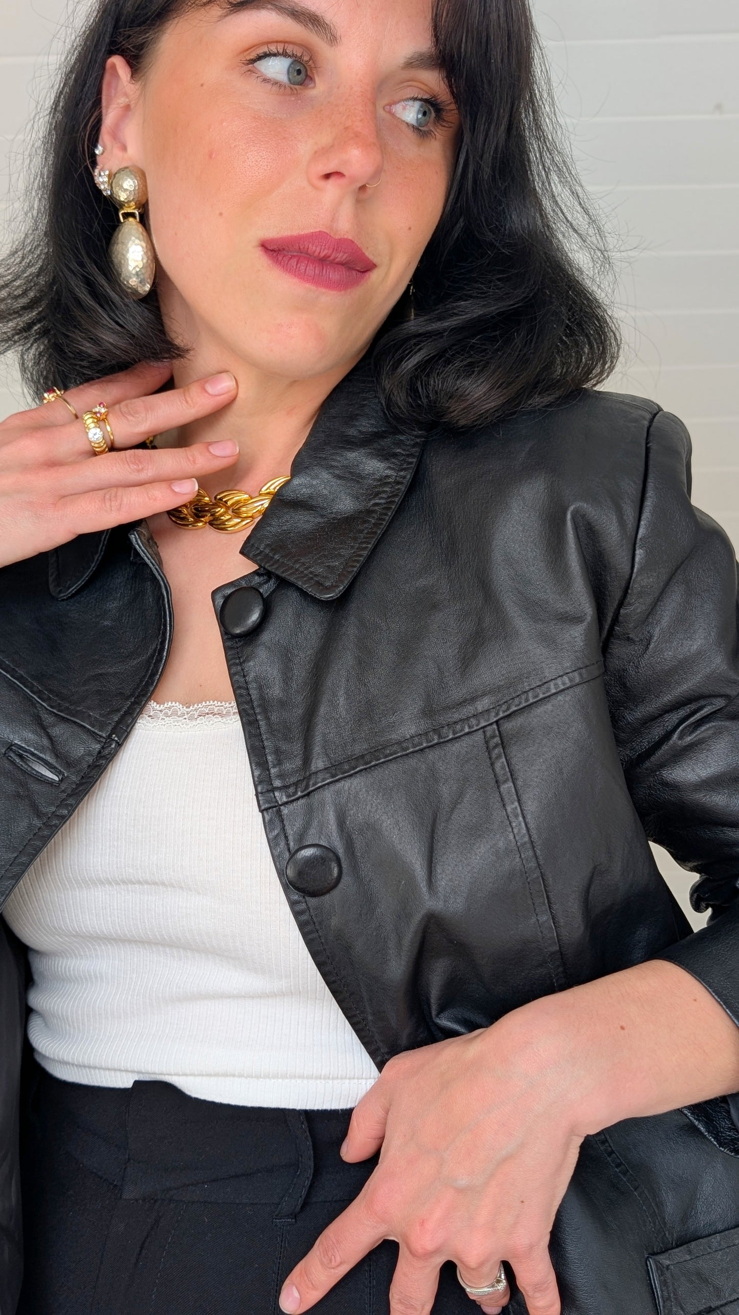 Veste cuir 1980 T38