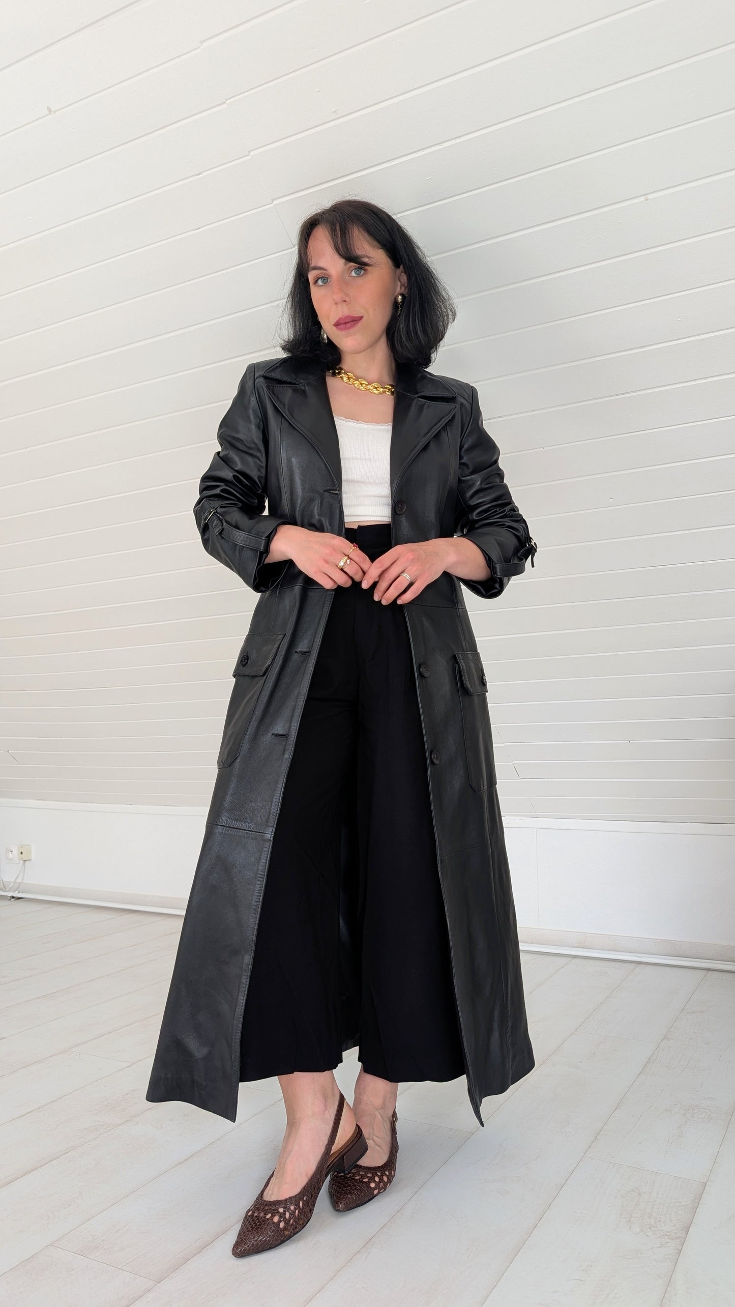 Manteau cuir 1990 T36