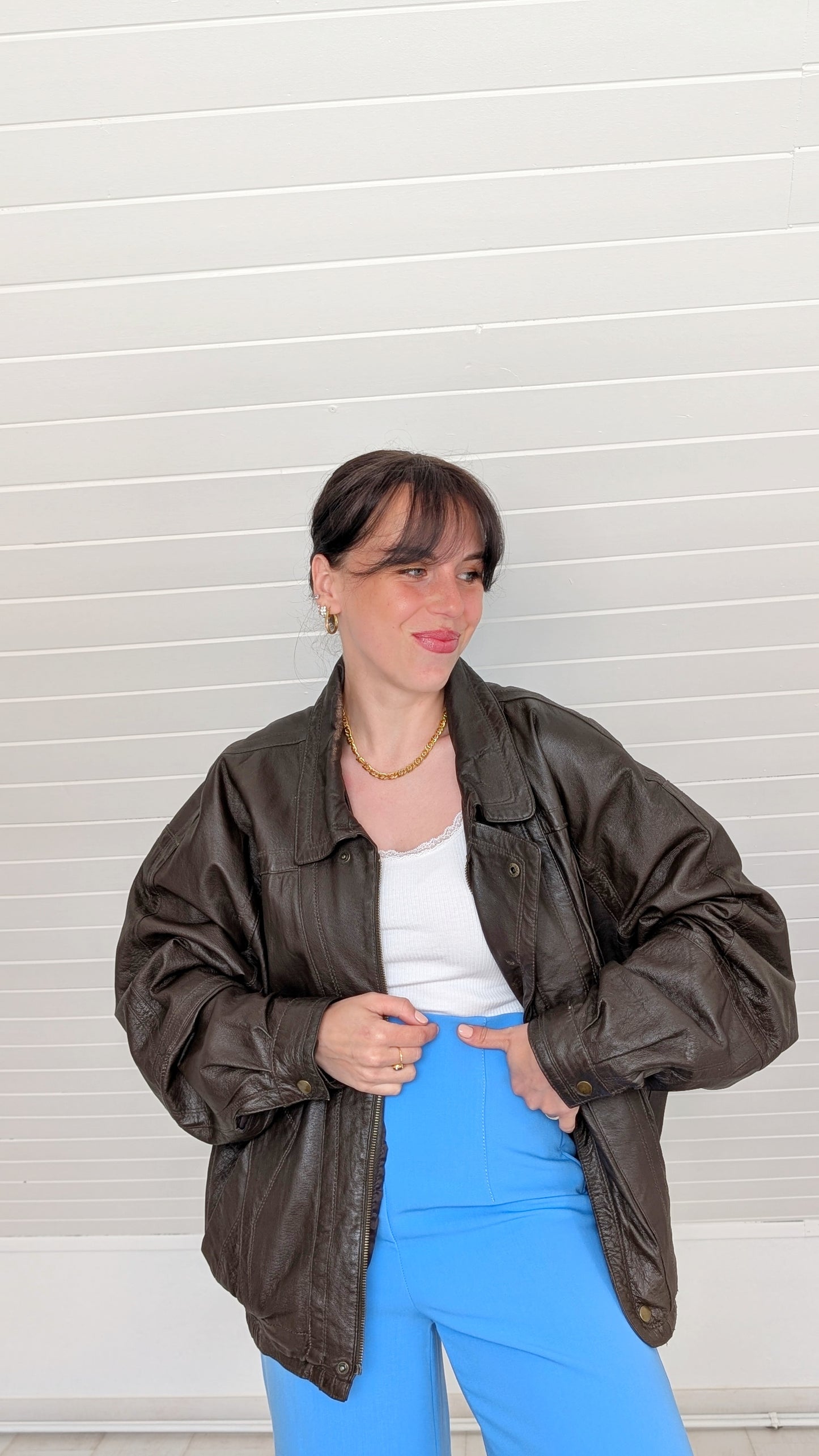 Blouson cuir souple 90s T42-44
