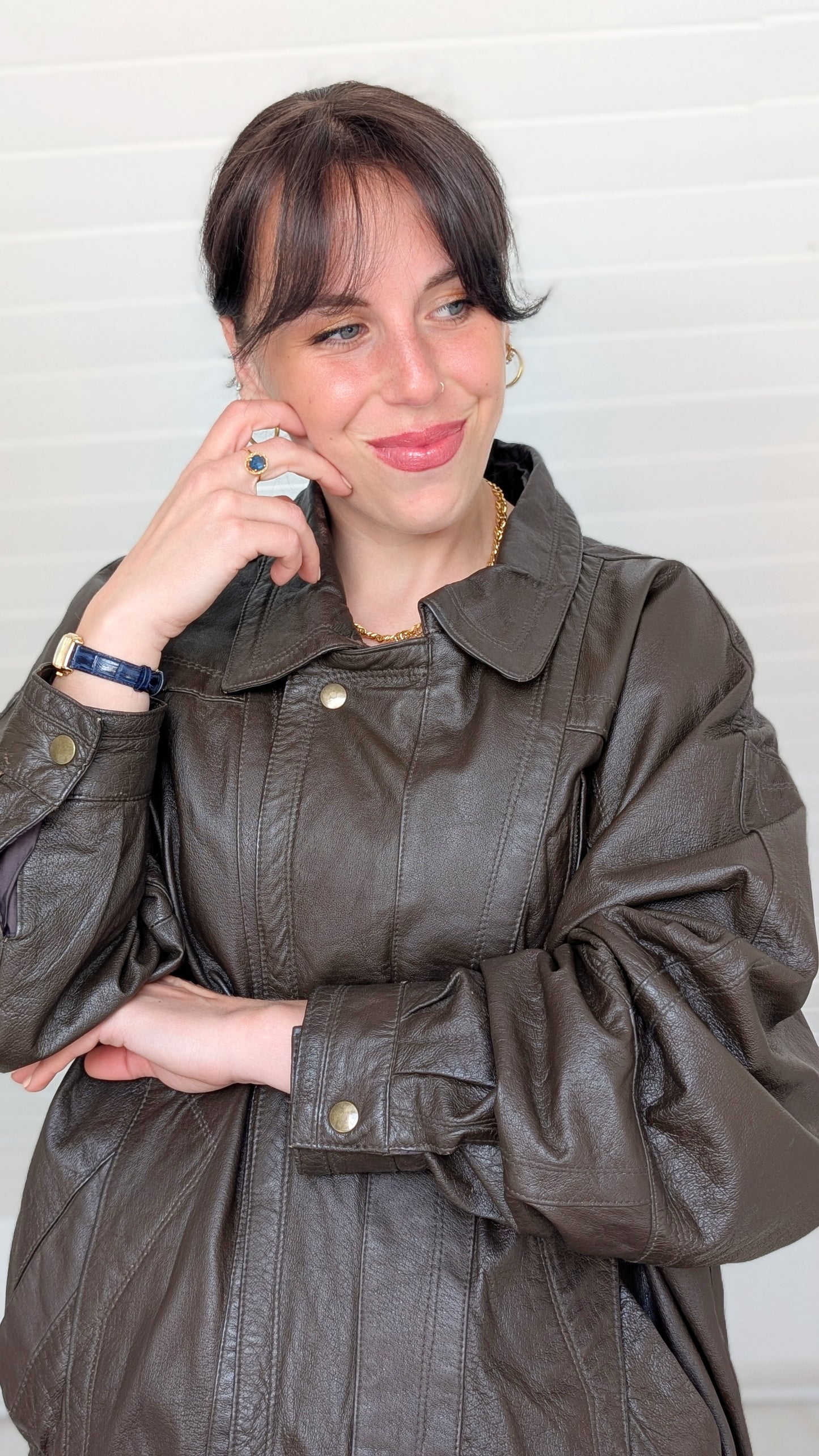 Blouson cuir souple 90s T42-44