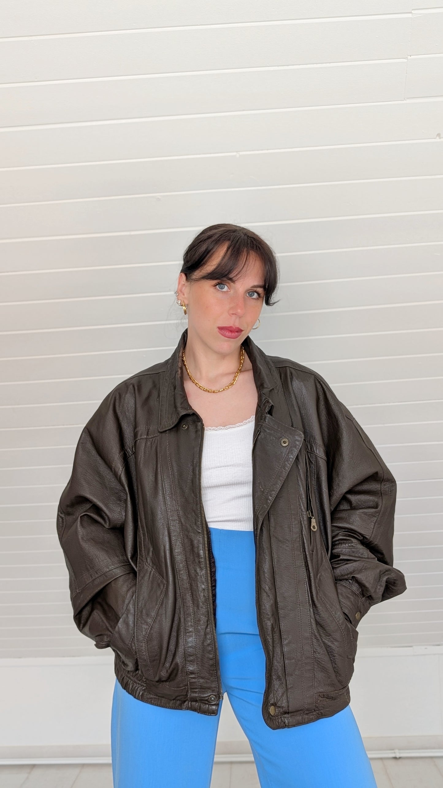 Blouson cuir souple 90s T42-44
