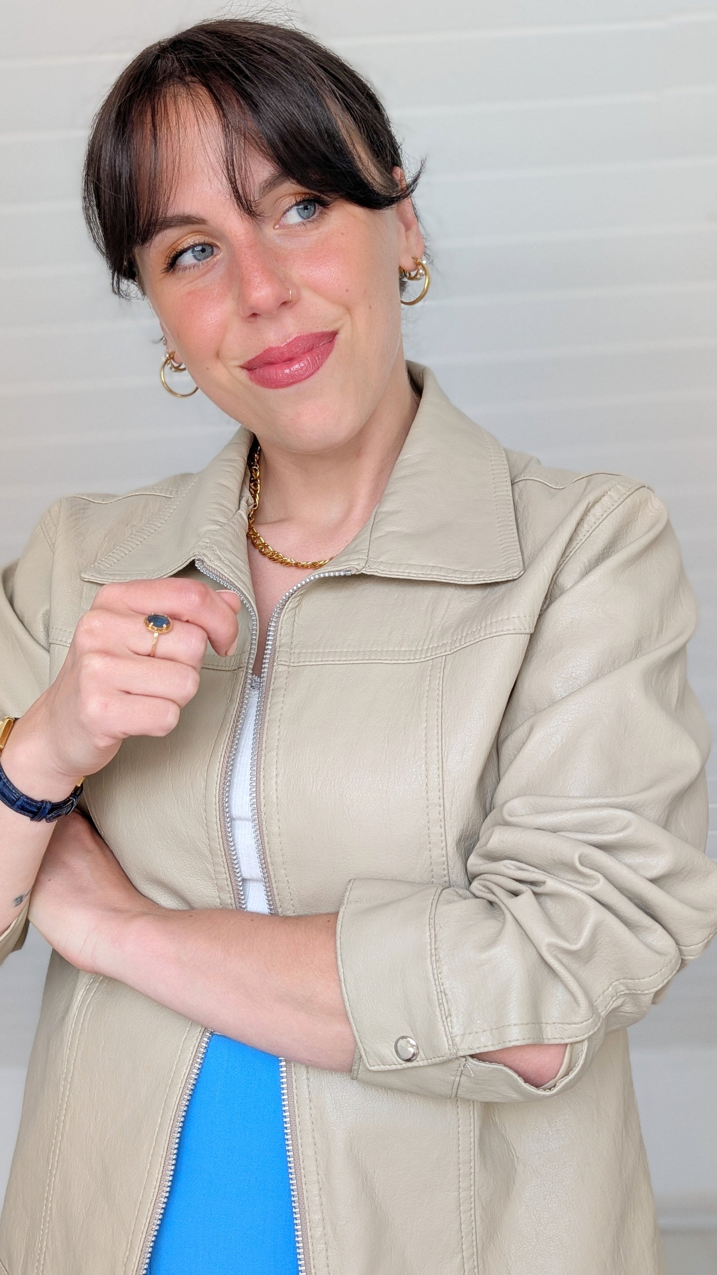 Veste en cuir 90s T40