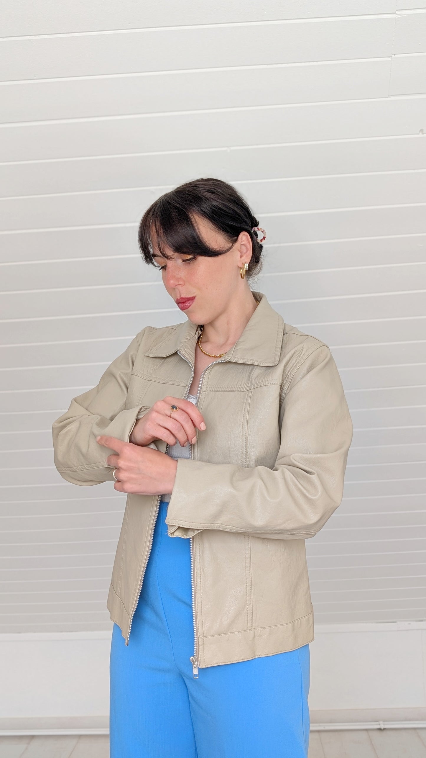 Veste en cuir 90s T40