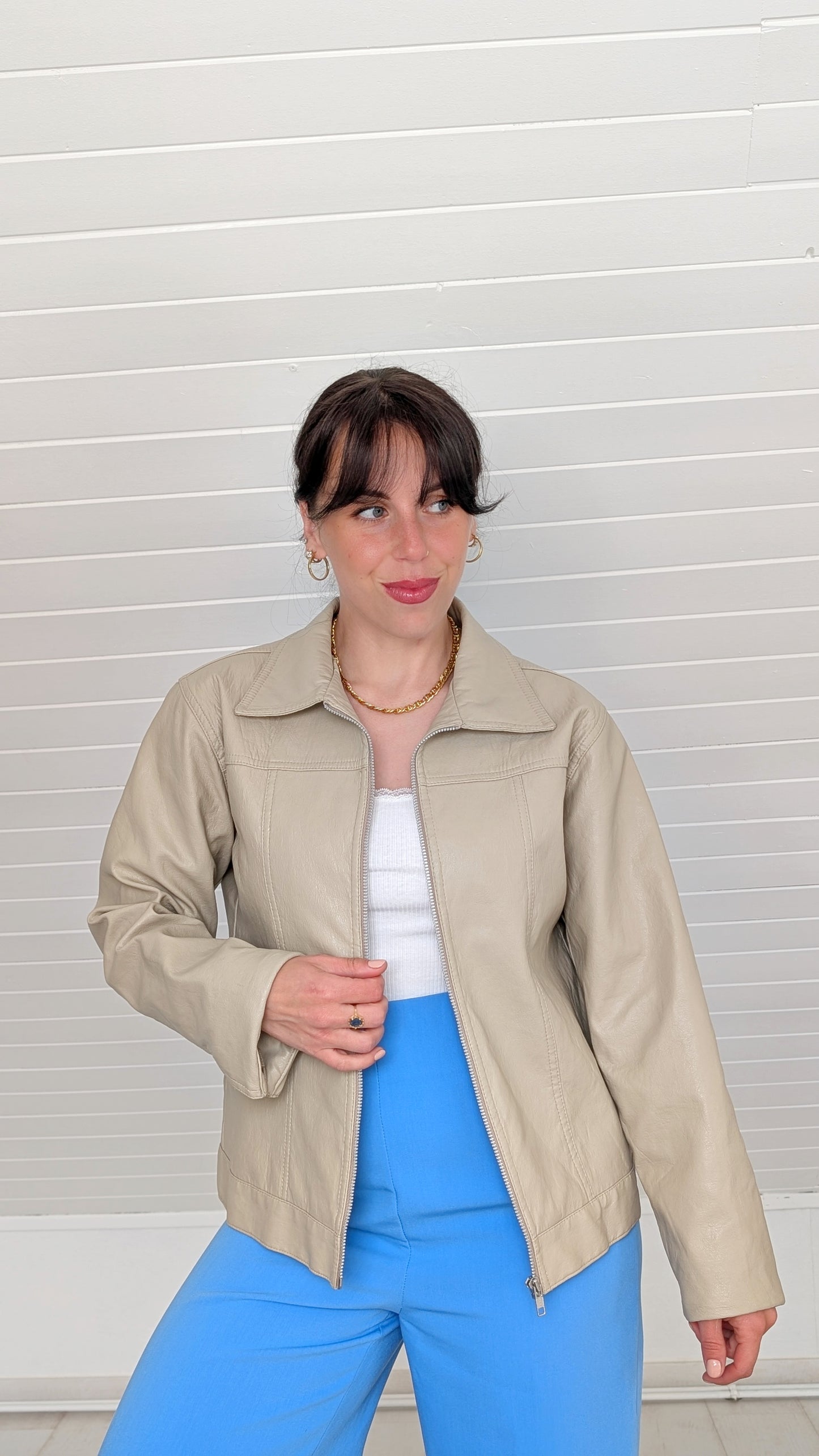 Veste en cuir 90s T40