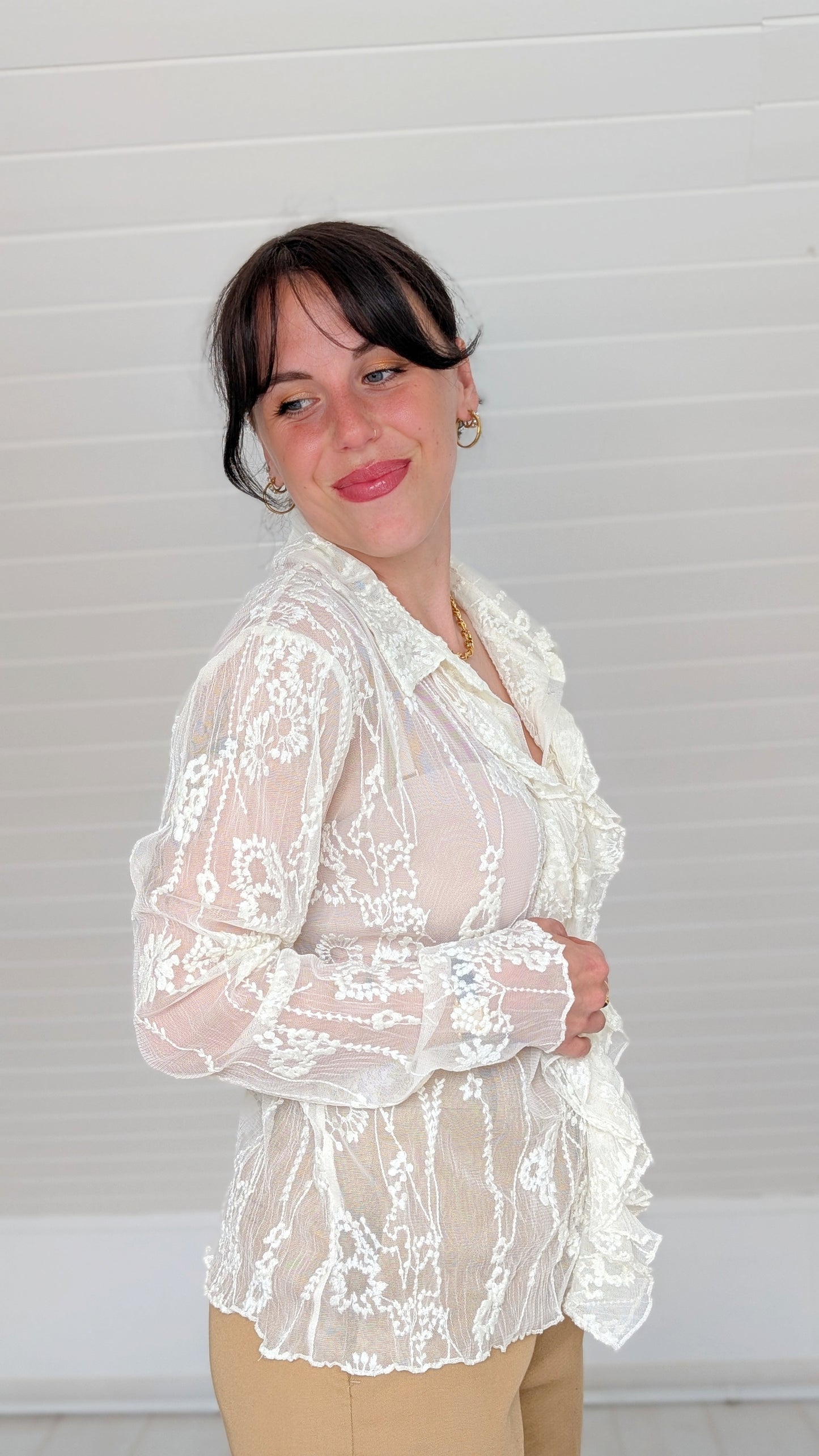 Blouse romantique dentelle T38-40