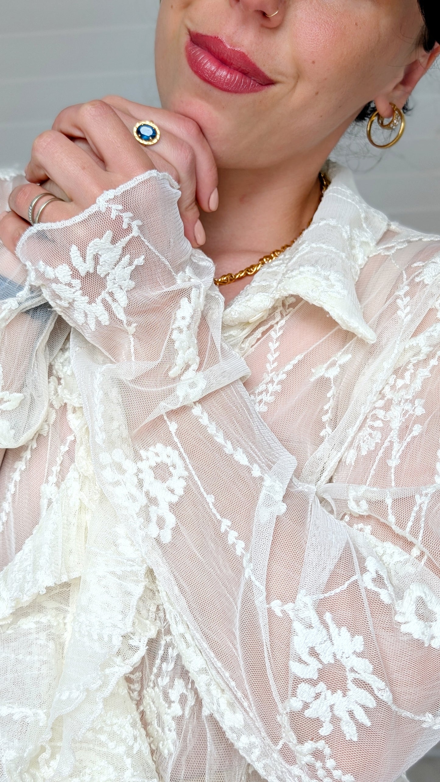 Blouse romantique dentelle T38-40