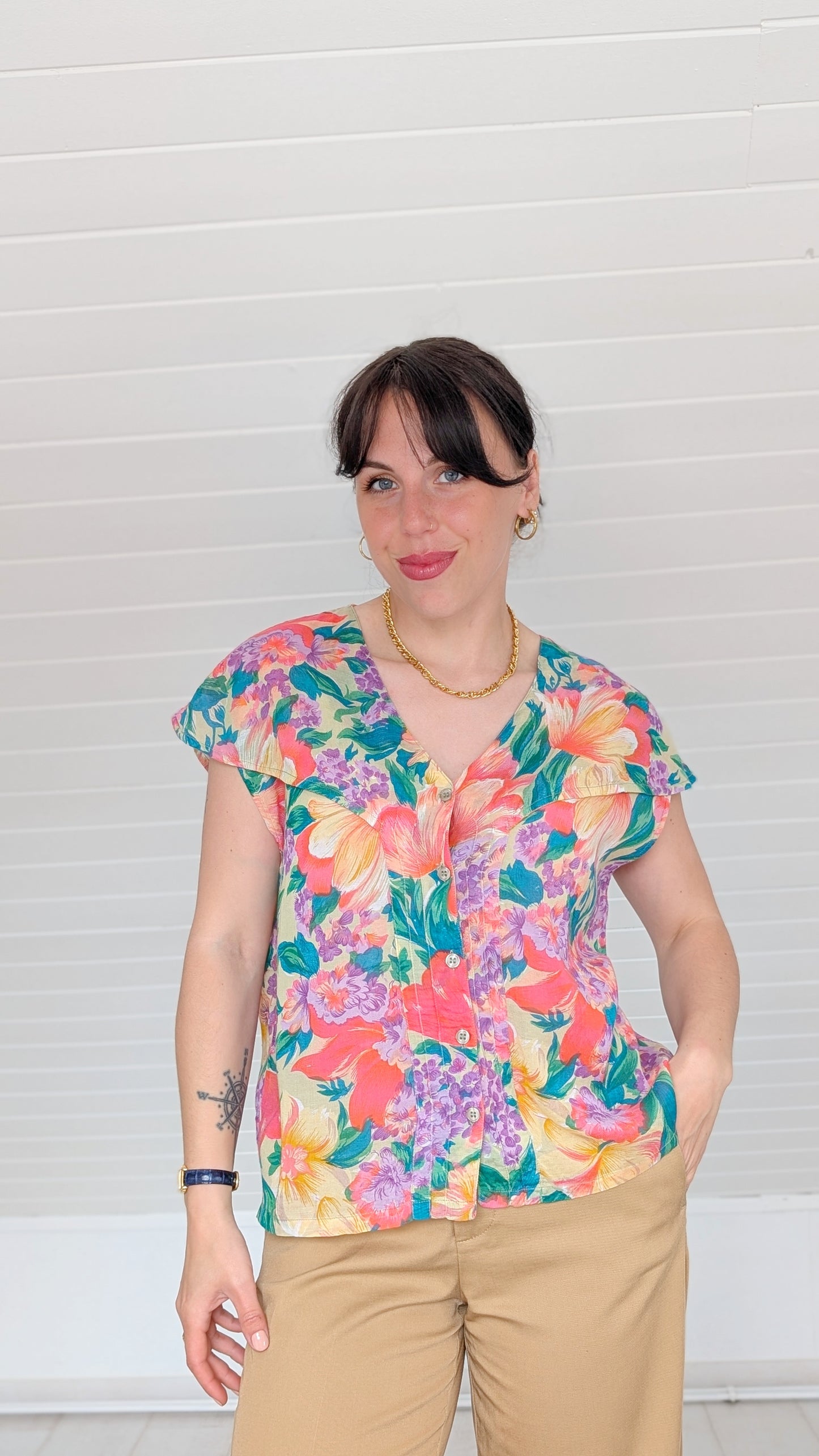 Blouse fluide viscose et coton T40-42