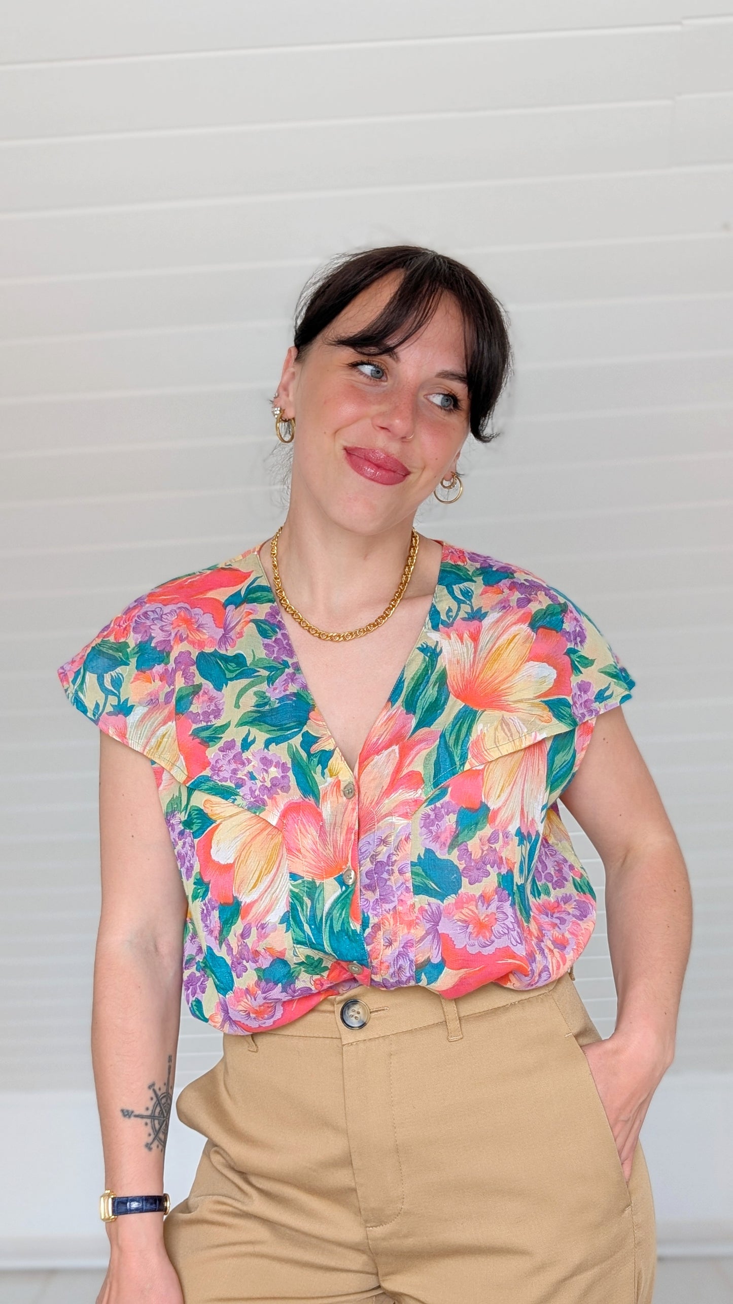 Blouse fluide viscose et coton T40-42