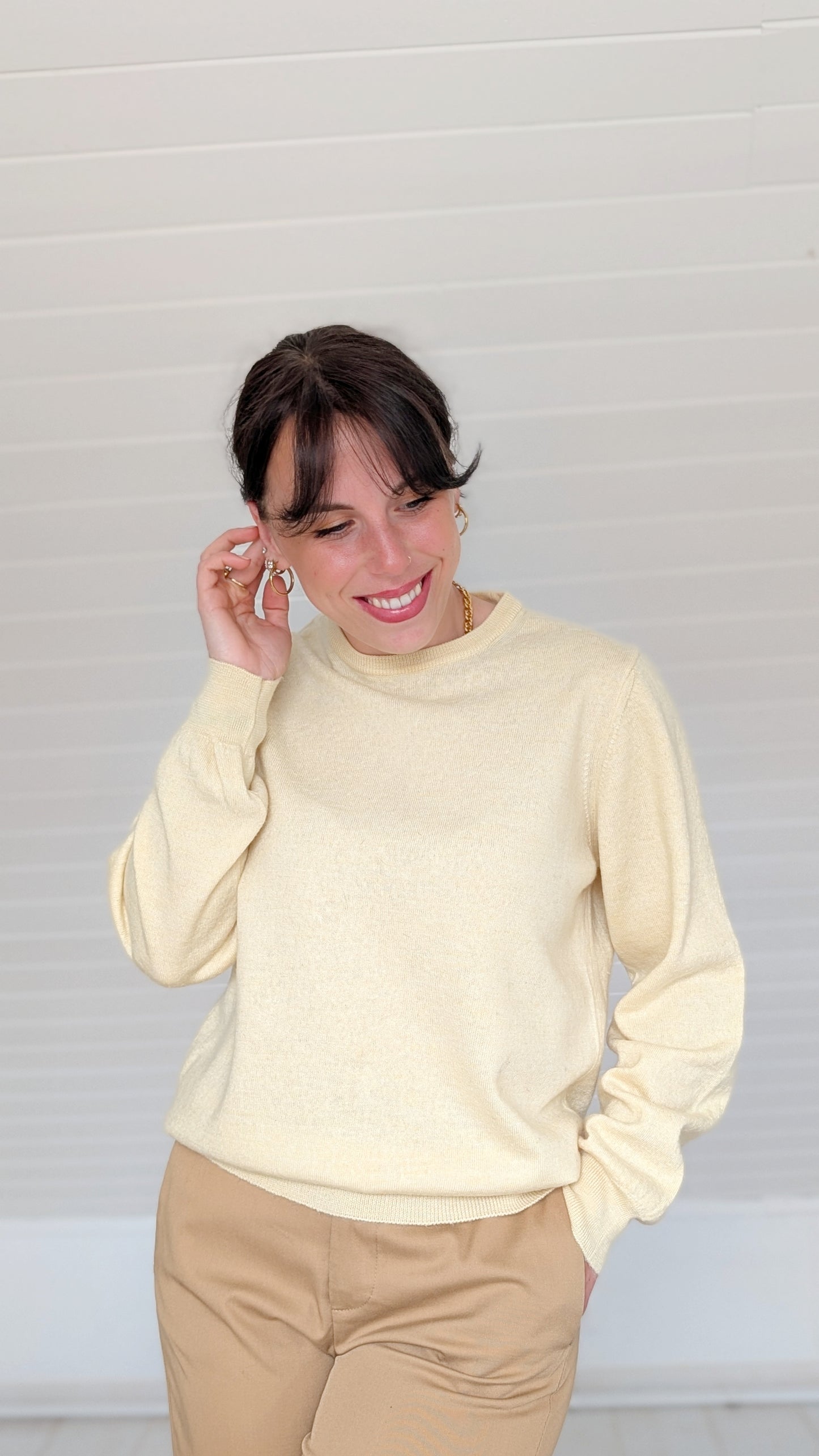 Pull laine mérinos et soie T36-38