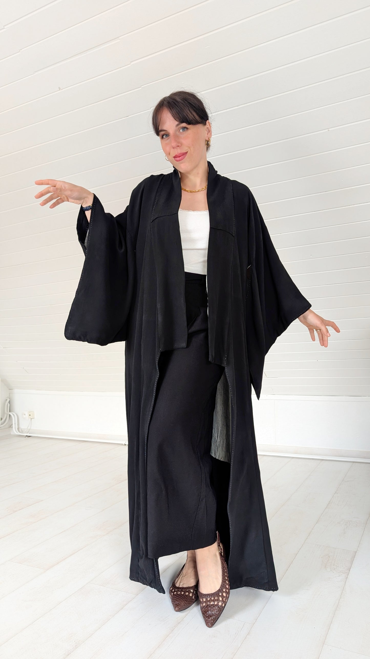 Kimono ancien soie fait main 1940-1950