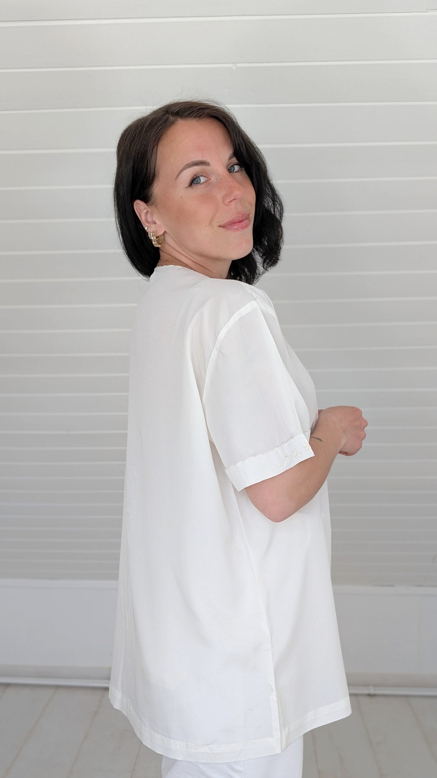 Blouse soie à broderies T40-42