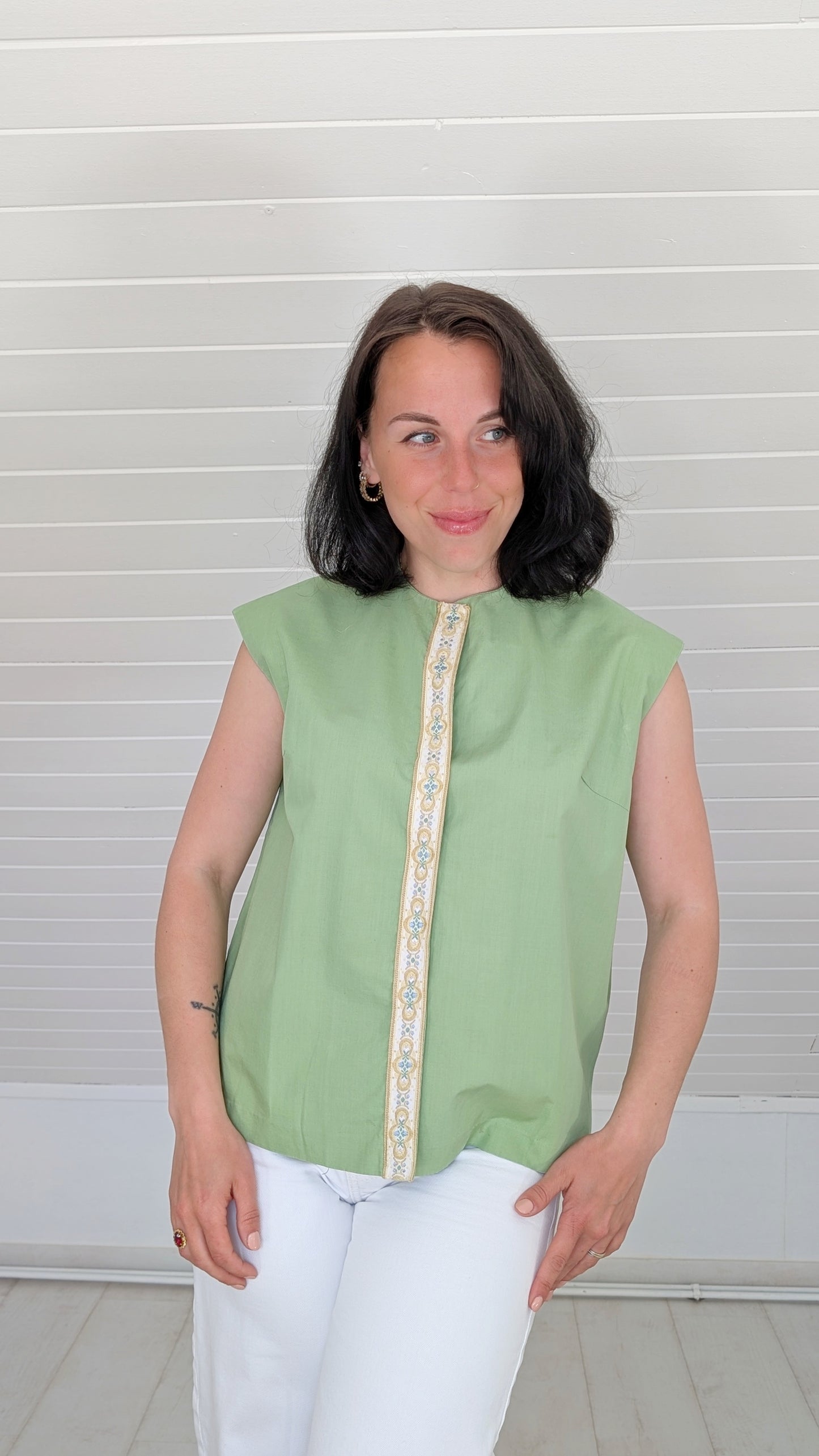 Haut 1960 coton fait main T40-42