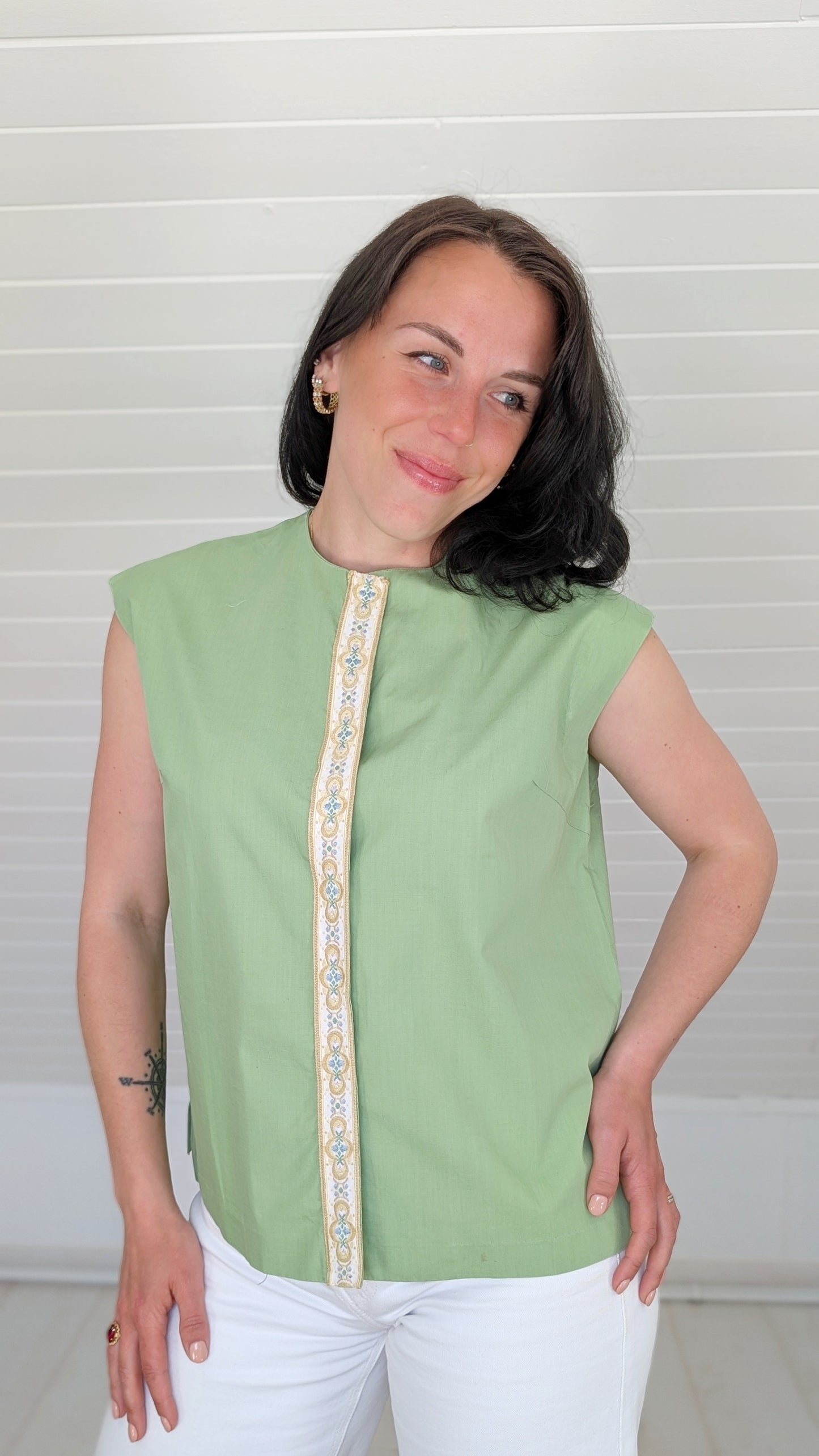 Haut 1960 coton fait main T40-42
