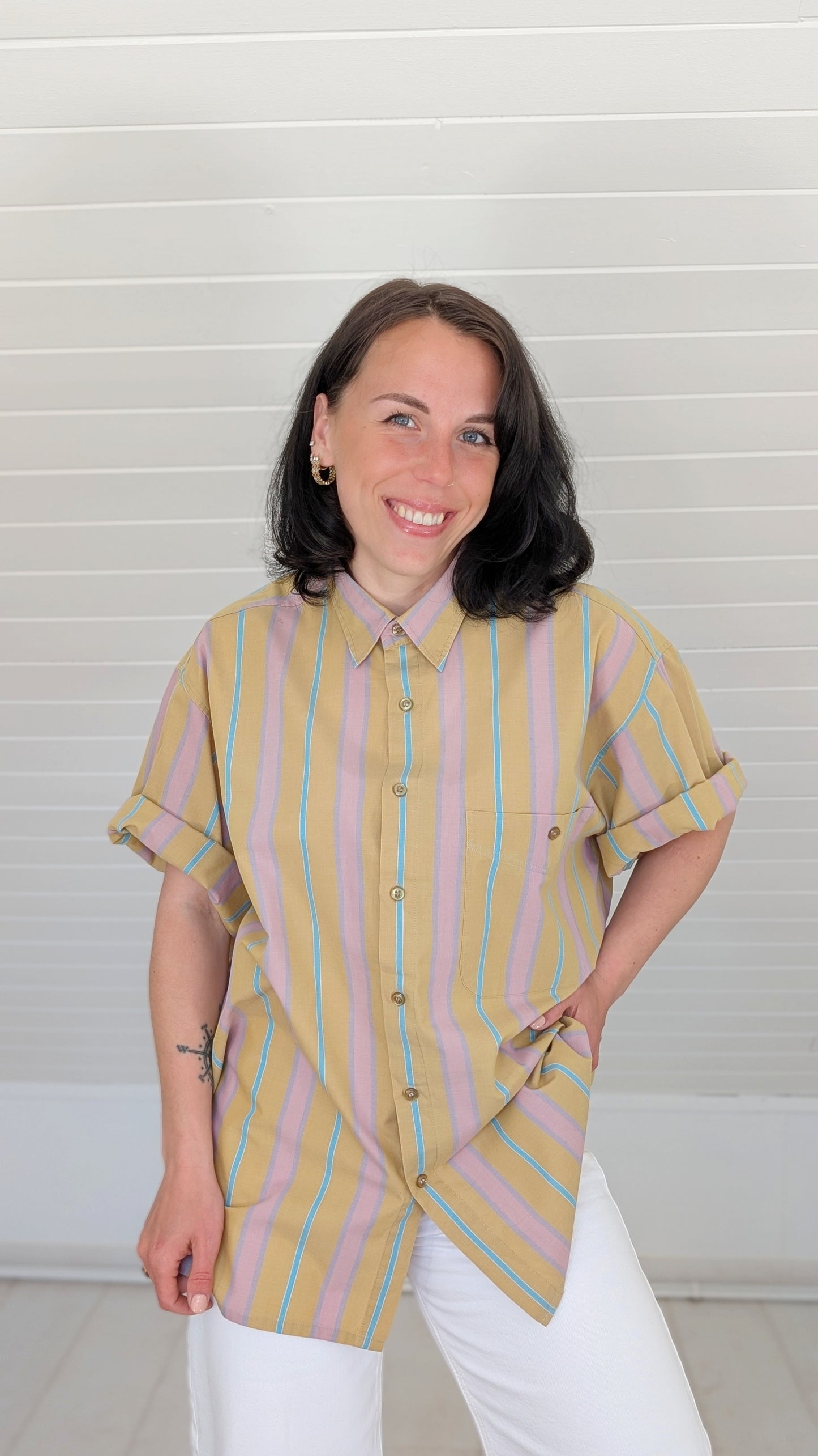 Chemise rayée coton T42-44