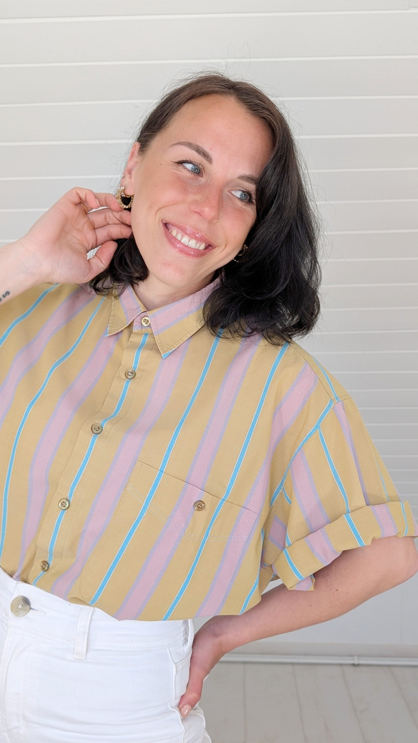 Chemise rayée coton T42-44