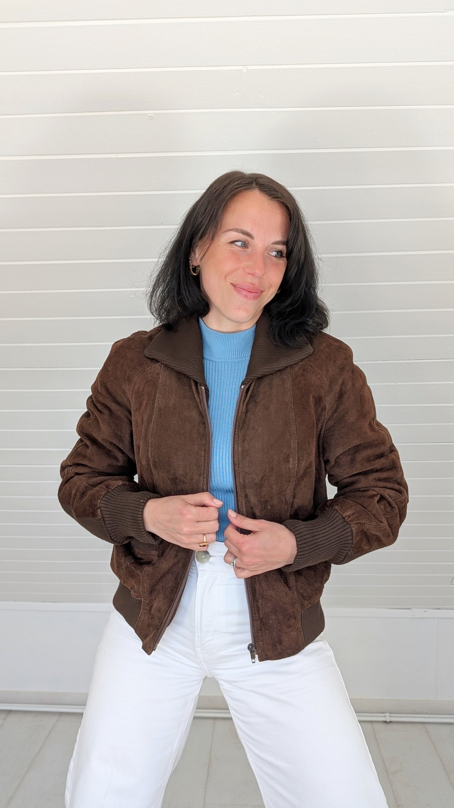Veste bombers daim 70s T38