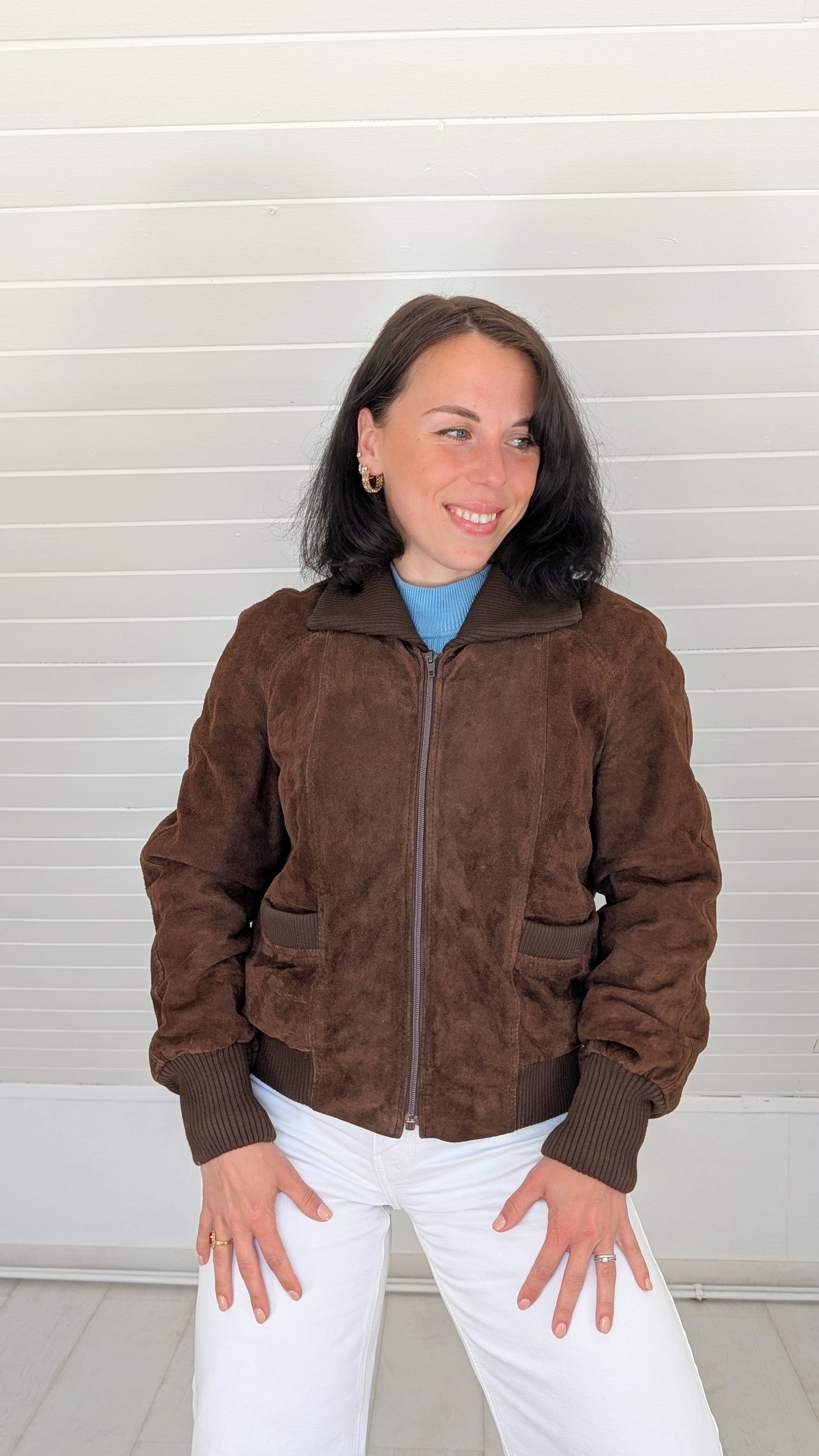 Veste bombers daim 70s T38