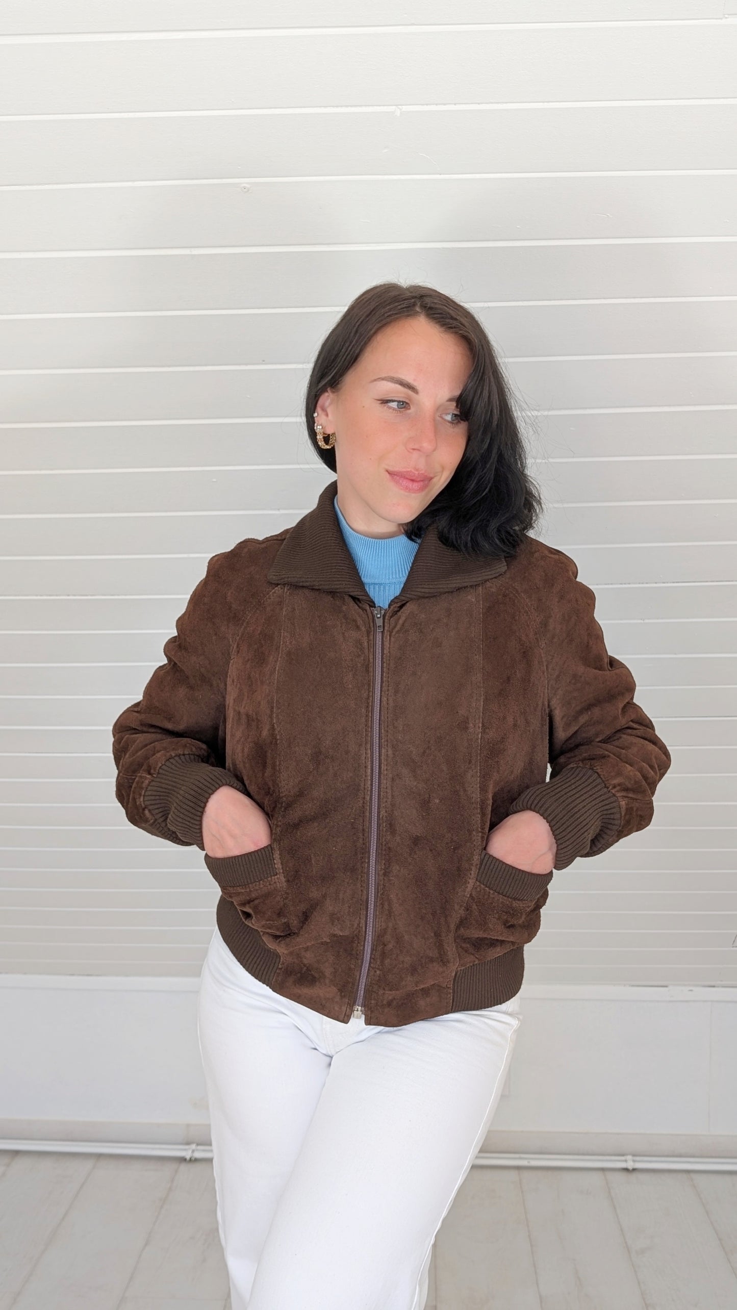 Veste bombers daim 70s T38