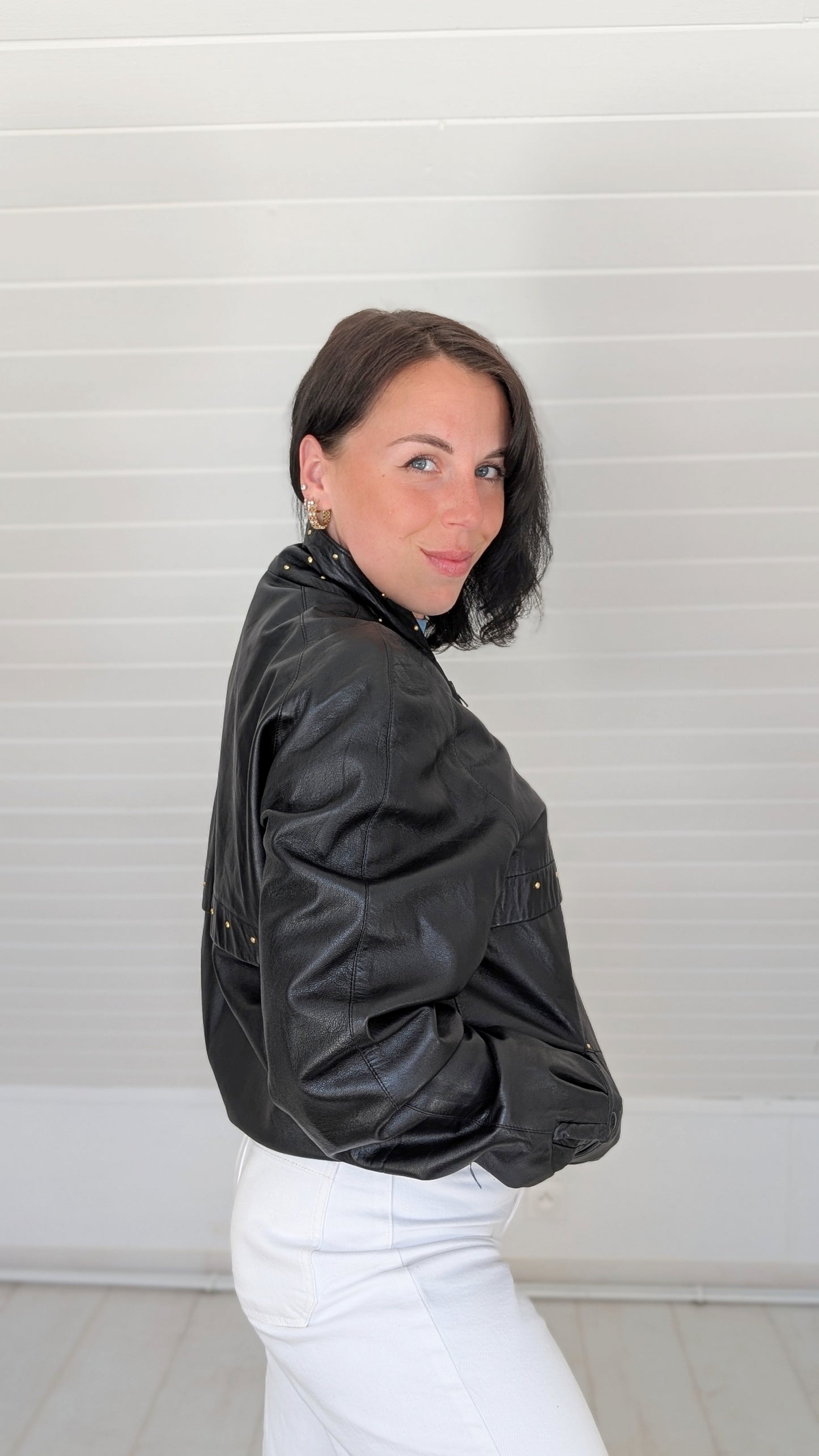 Veste bombers cuir 80s T40