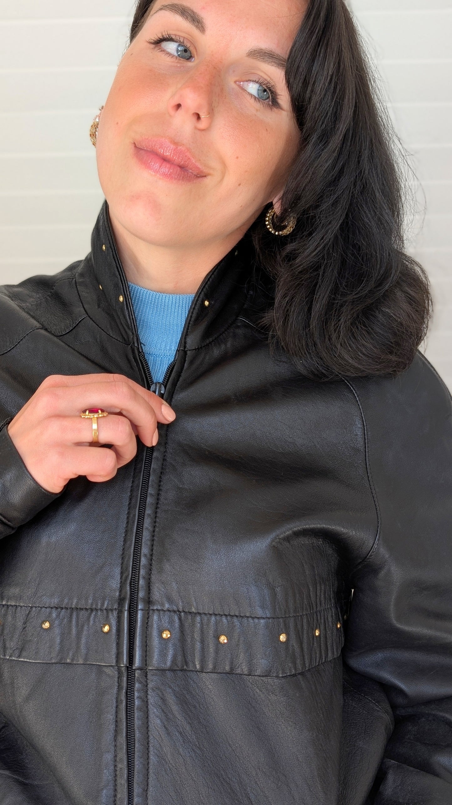 Veste bombers cuir 80s T40