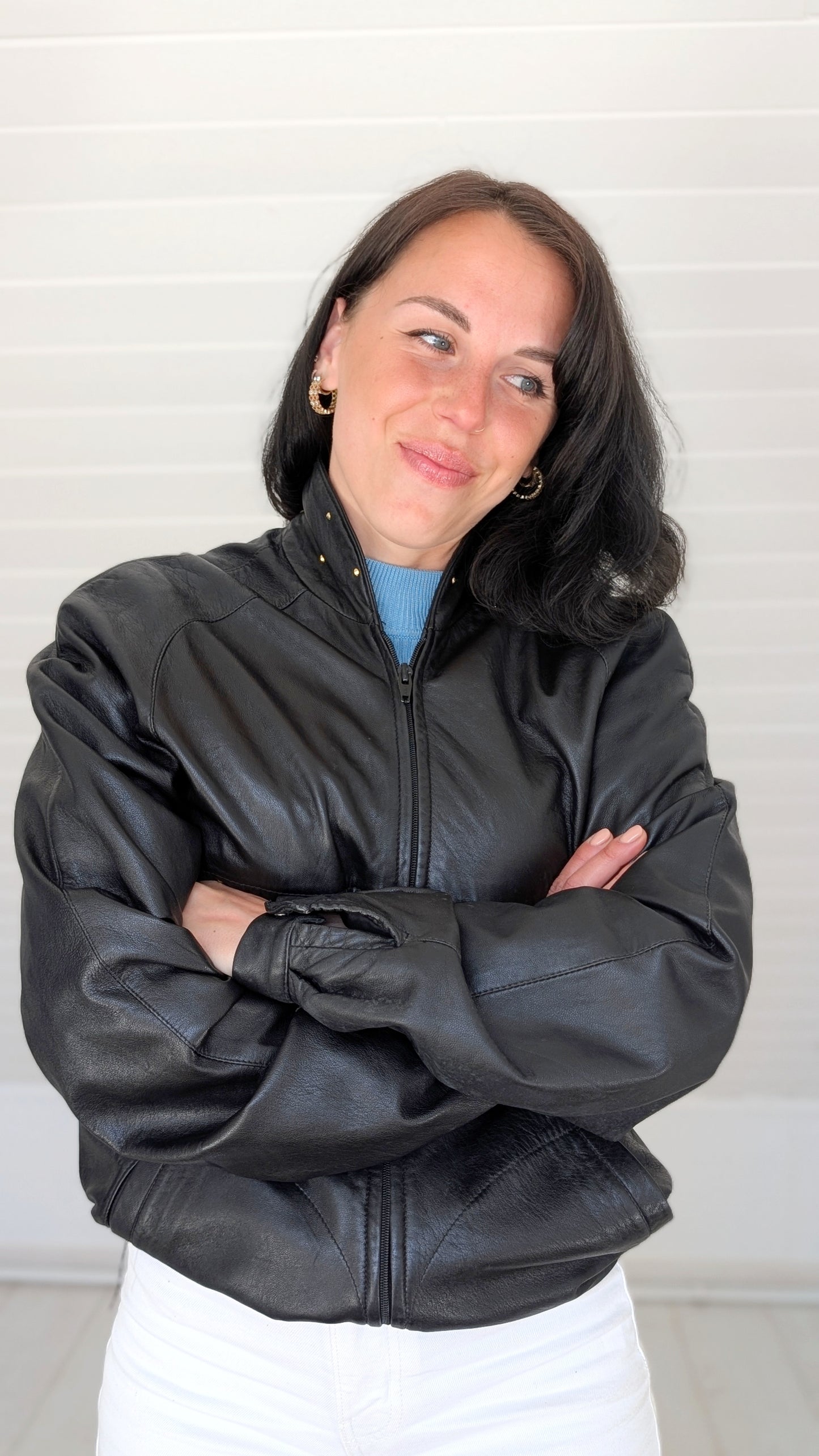 Veste bombers cuir 80s T40