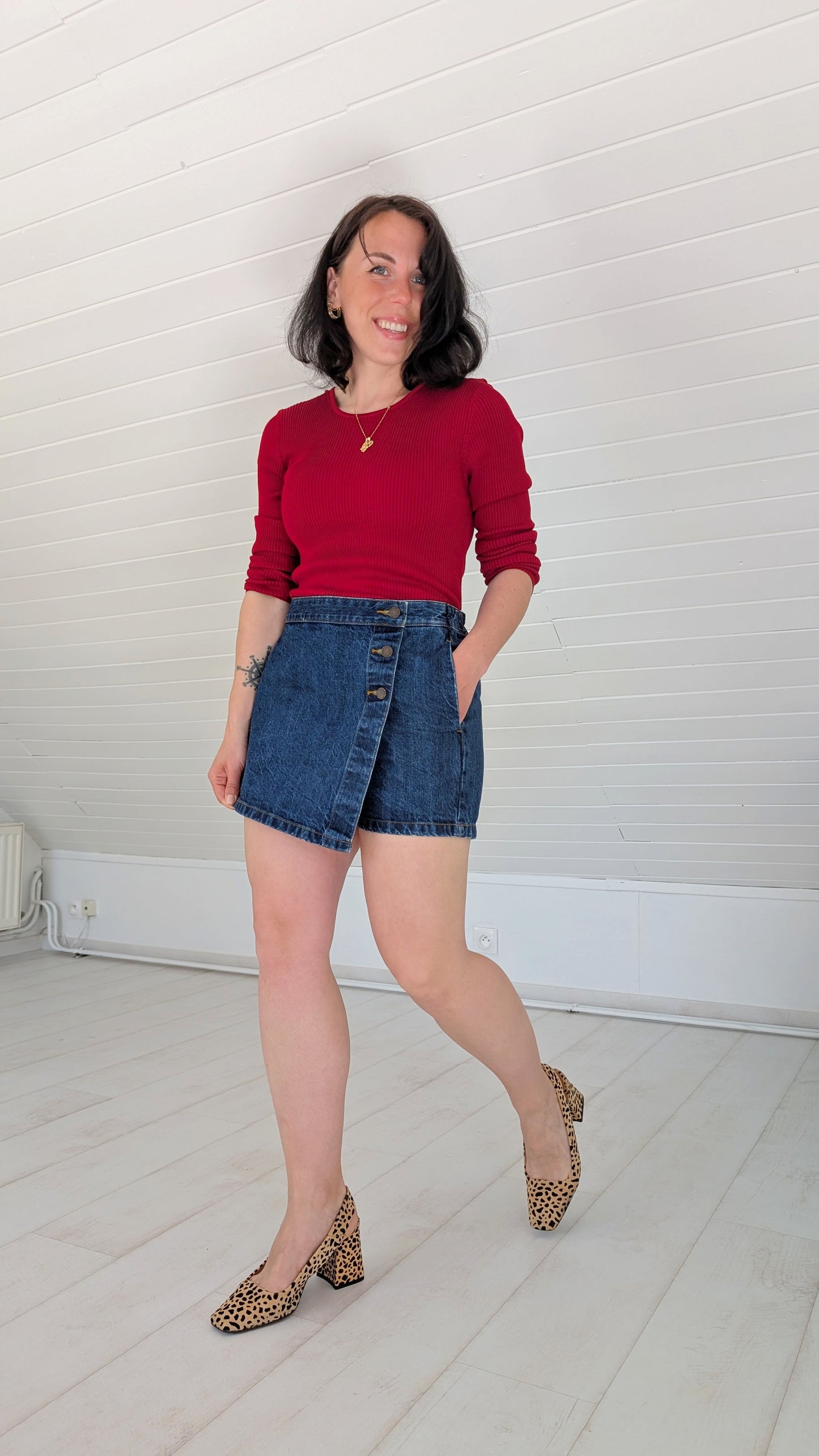 Jupe short en jeans T36