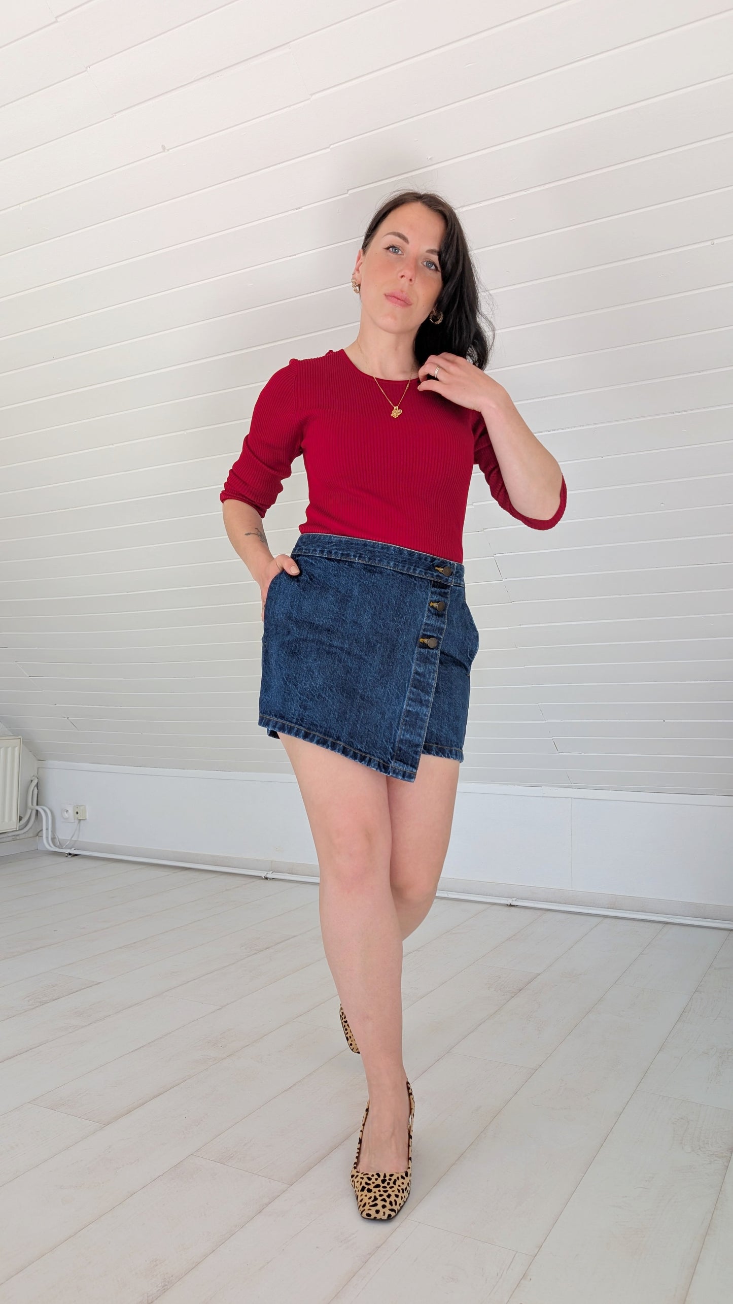 Jupe short en jeans T36
