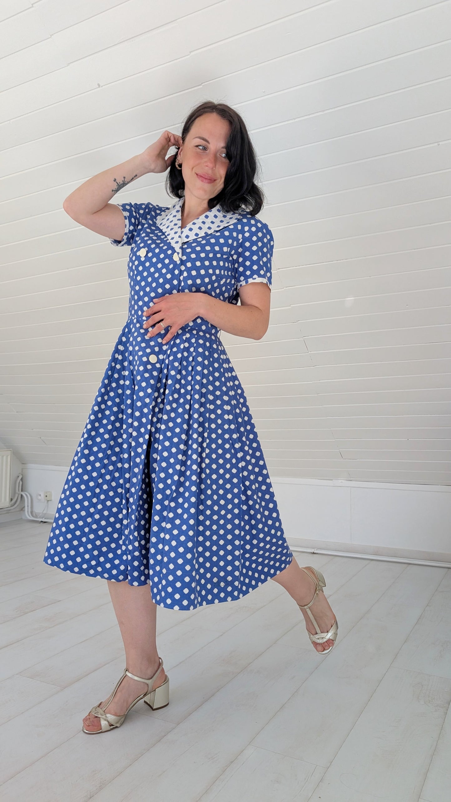 Robe 1950 véritable coton T36-38
