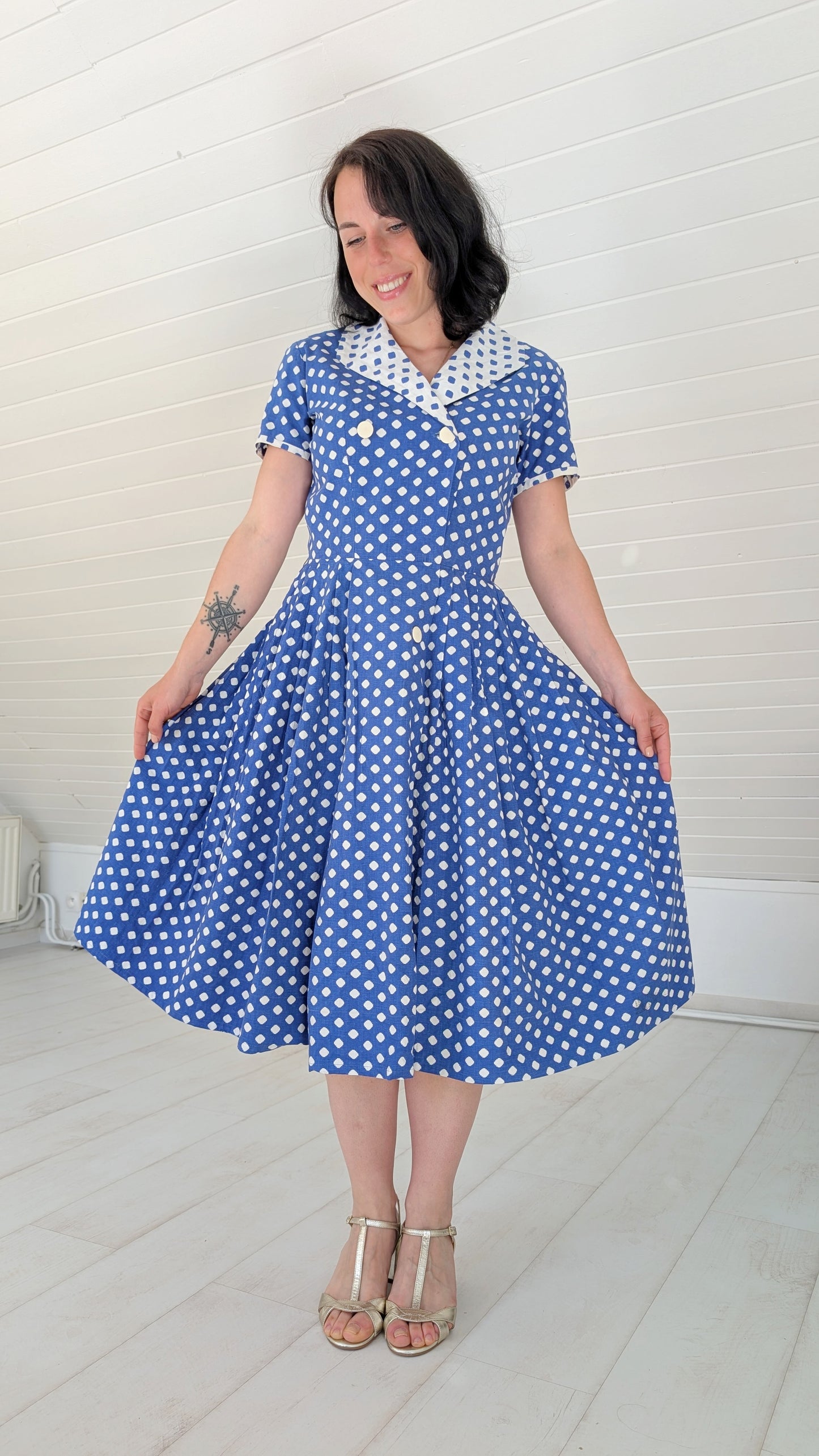 Robe 1950 véritable coton T36-38