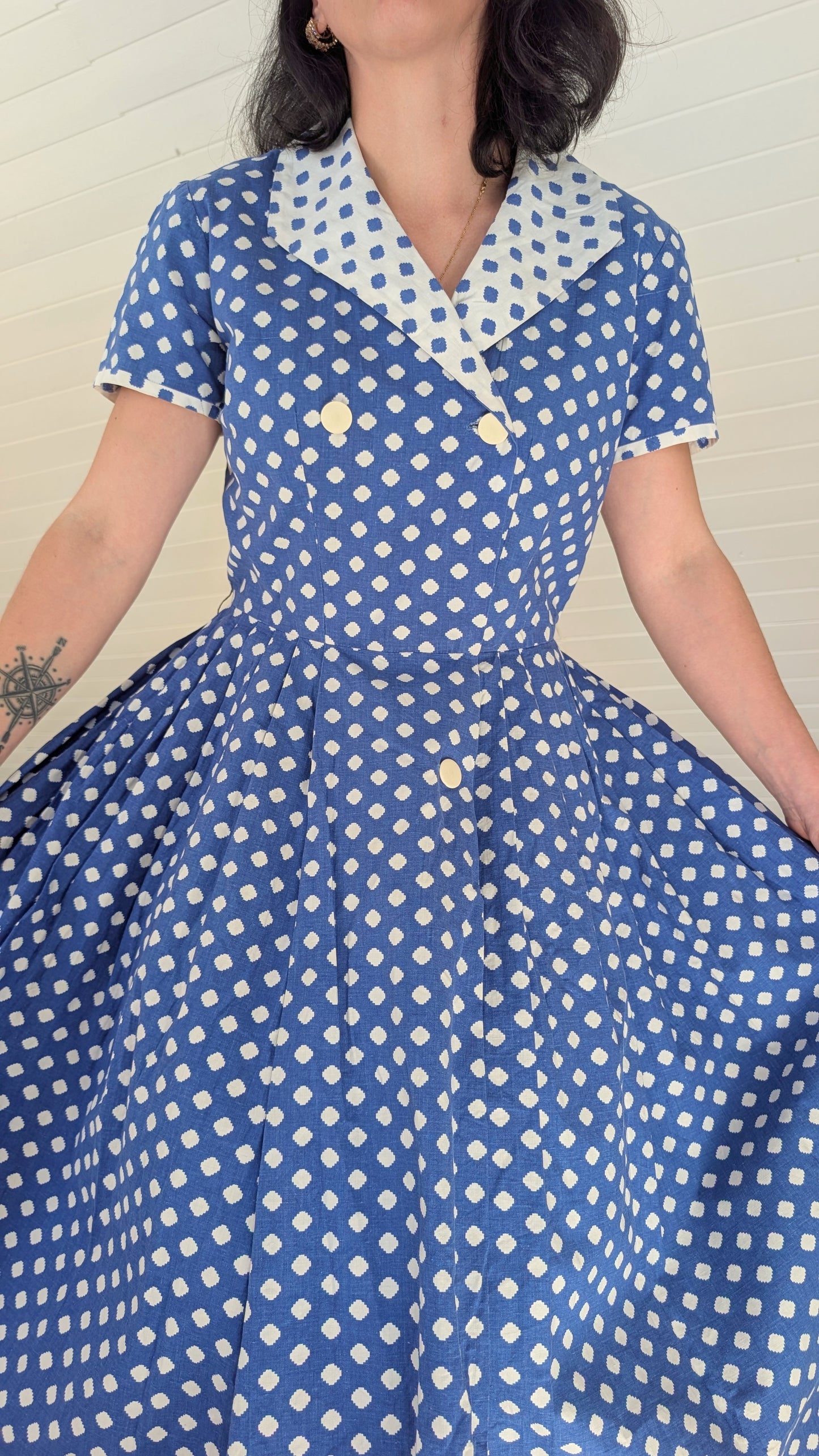 Robe 1950 véritable coton T36-38
