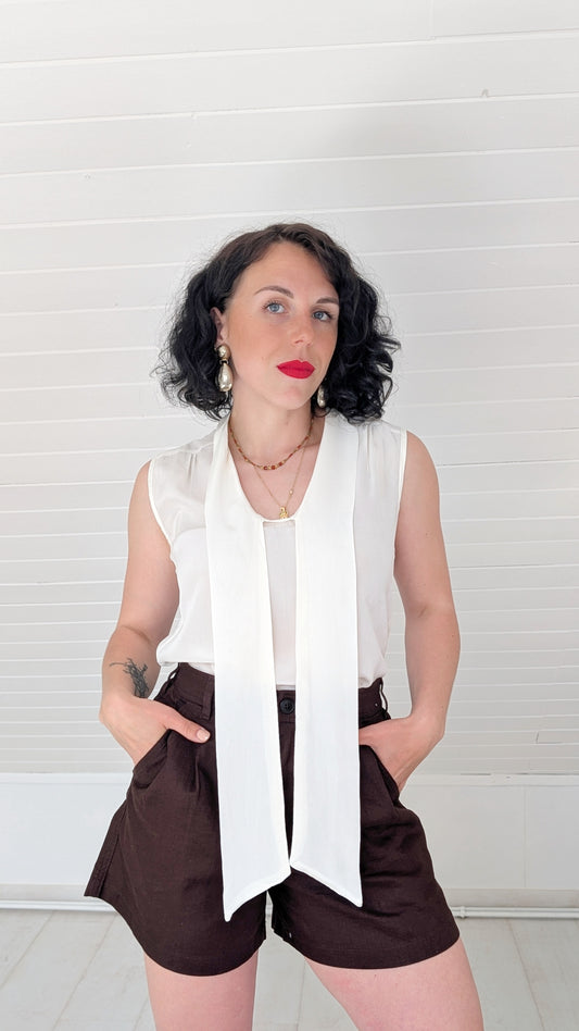 Blouse soie col lavallière T38