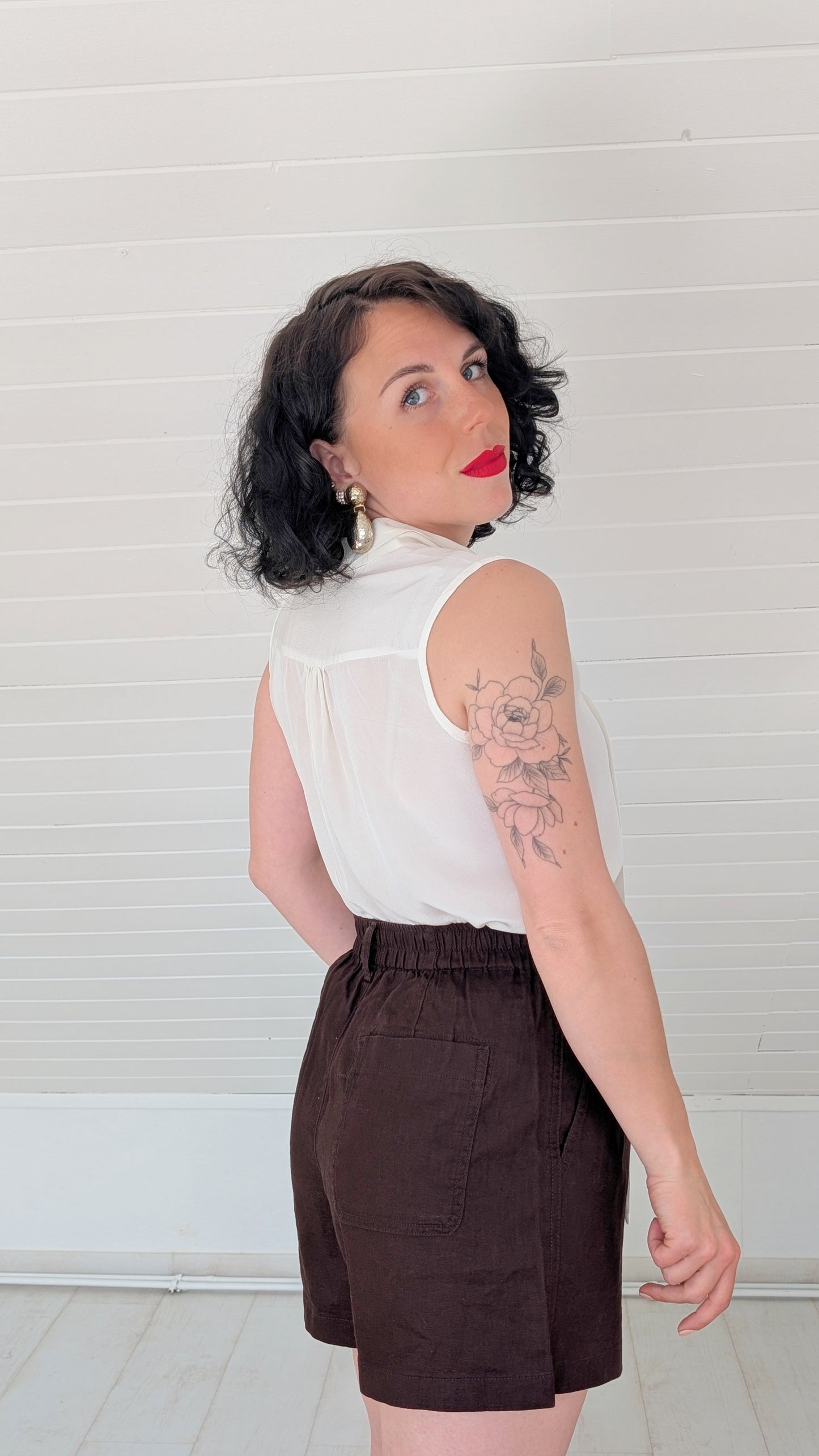 Blouse soie col lavallière T38