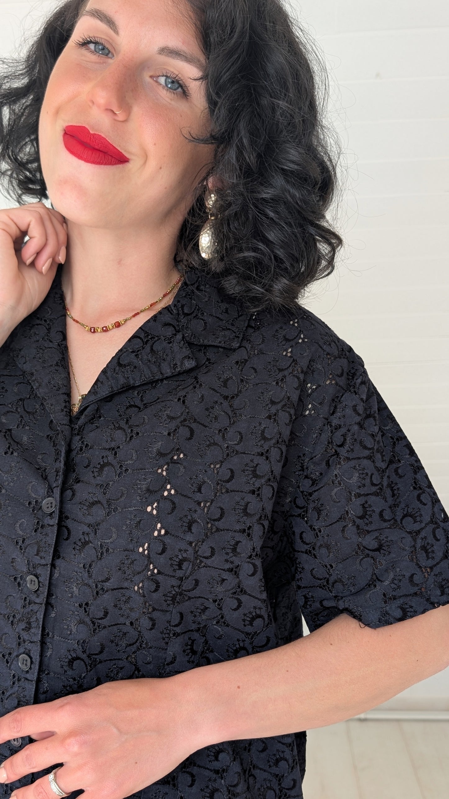Chemise à broderies anglaises T42