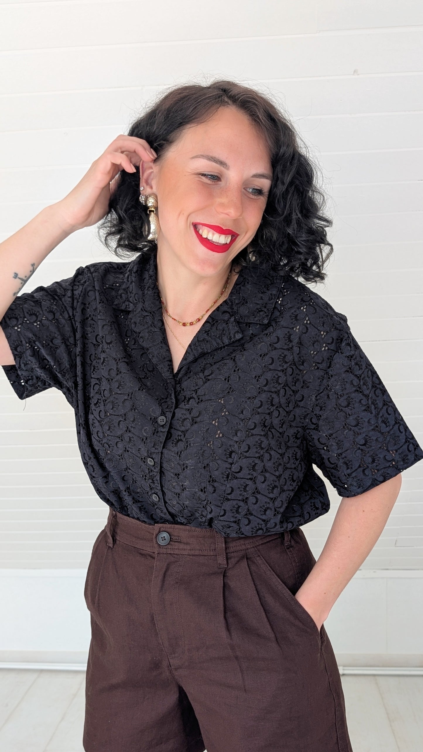 Chemise à broderies anglaises T42