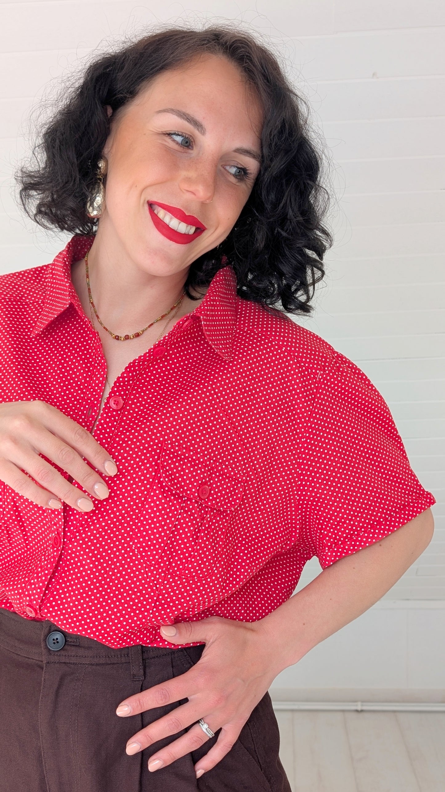 Chemise pois coton T42-44