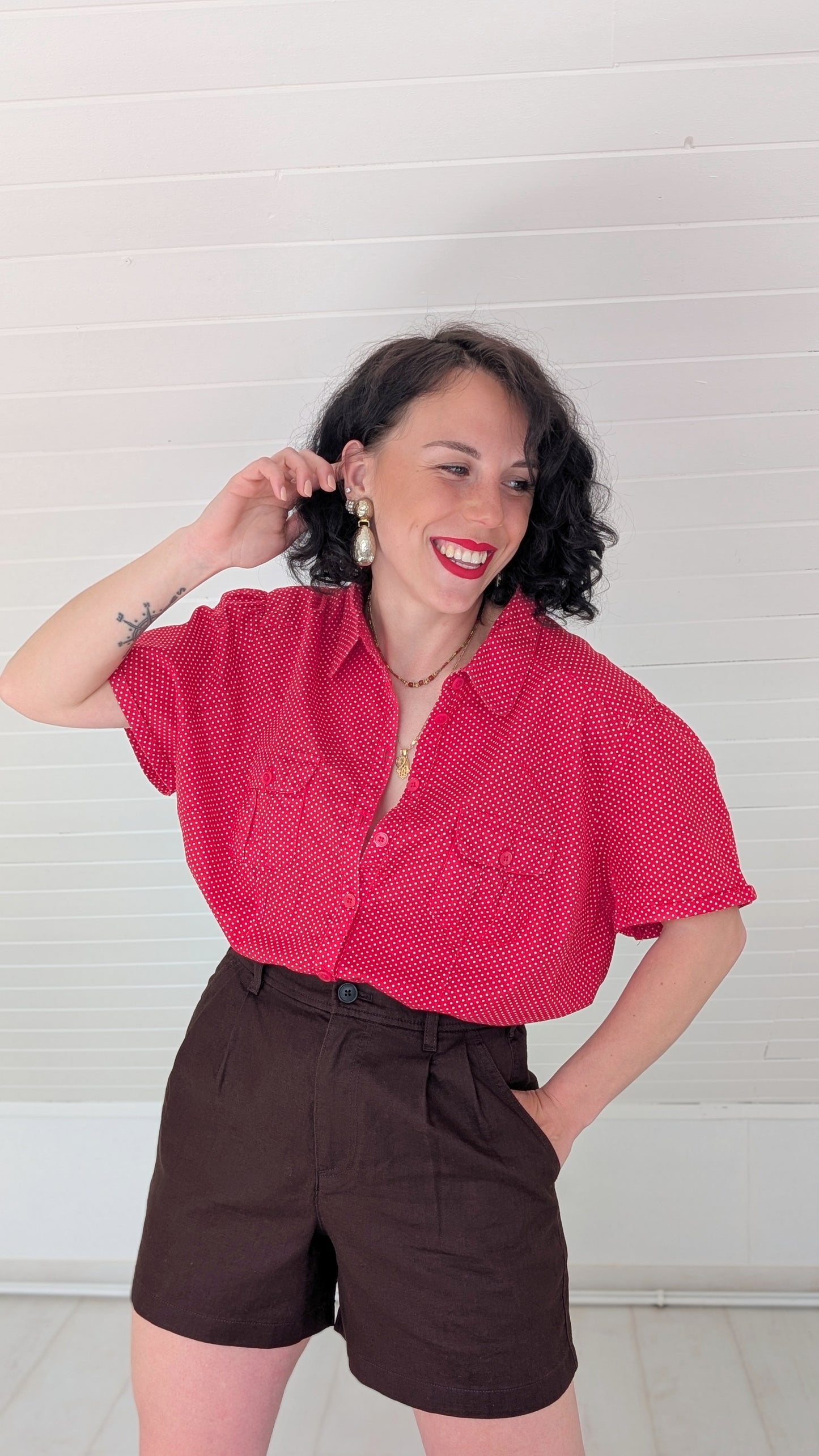 Chemise pois coton T42-44