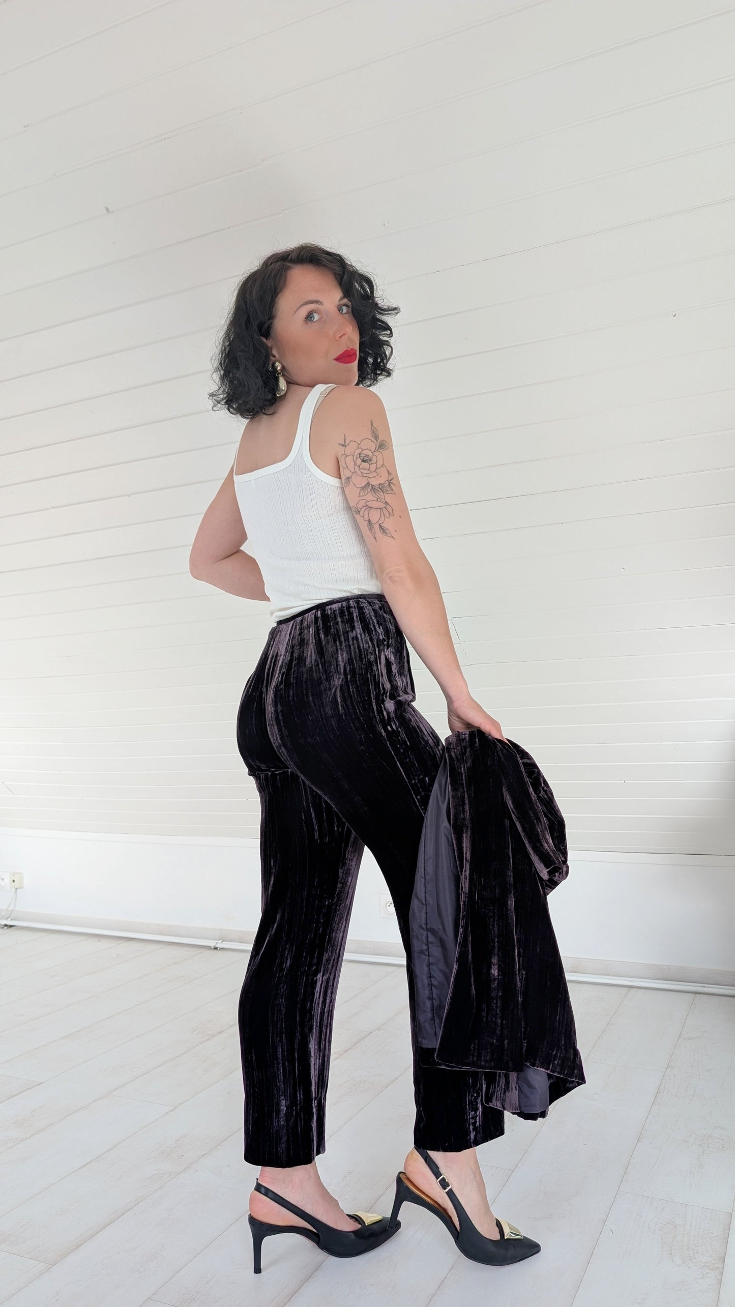 Ensemble viscose et soie 90s T34