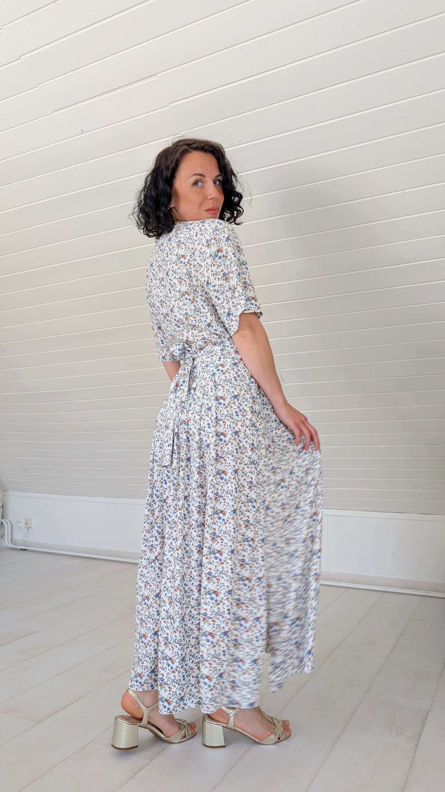 Robe romantique viscose 90s T42